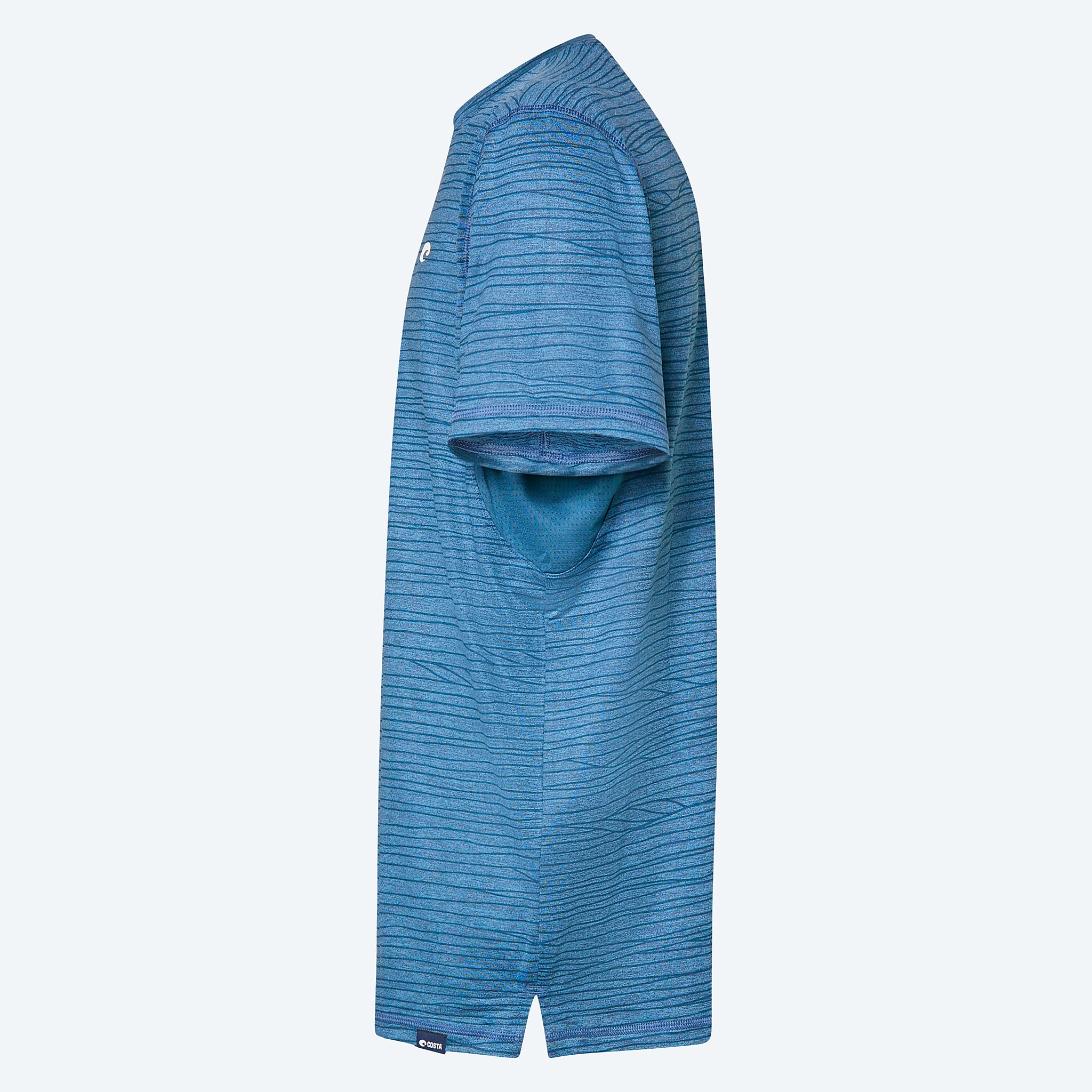 Apparel Tide Print Blue Costa SS Voyager Performance Shirt Image 3 of 3 Apparel Tide Print Blue Costa SS Voyager Performance Shirt Image 3 of 3