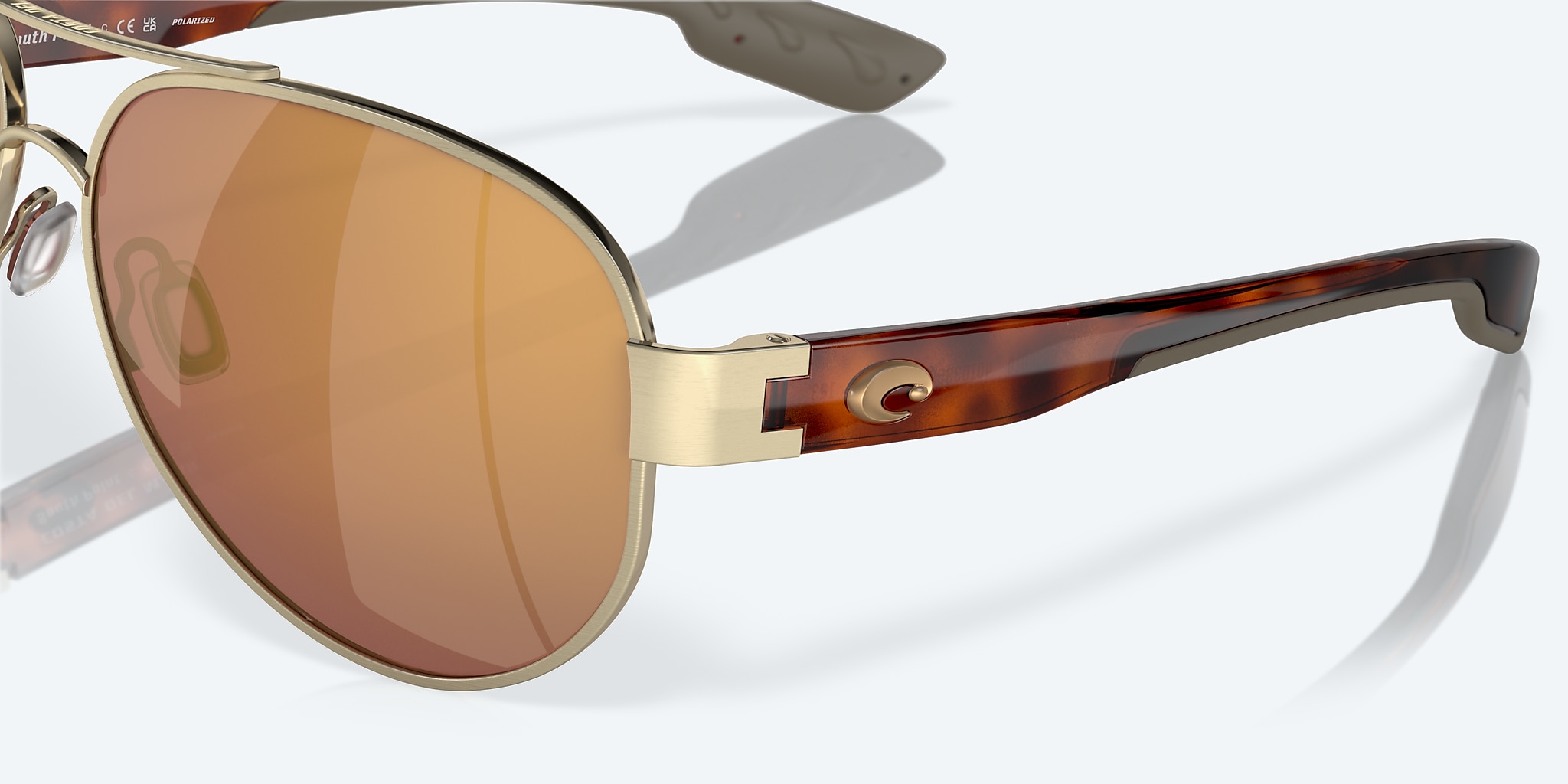Sunglasses Costa South Point L (59-14) with Gold Mirror lens and Brushed Gold frame Image 6 of 7 Sunglasses Costa South Point L (59-14) with Gold Mirror lens and Brushed Gold frame Image 6 of 7