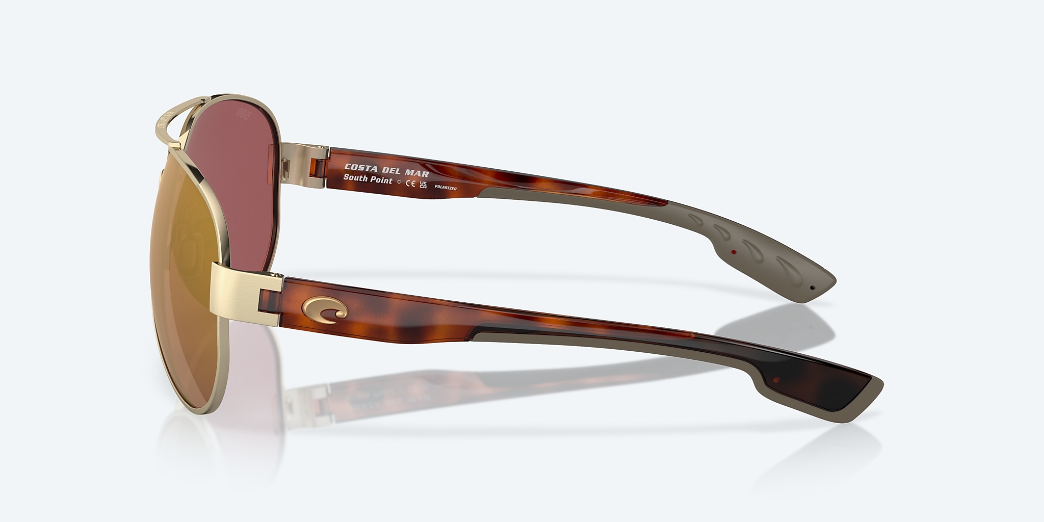 Sunglasses Costa South Point L (59-14) with Gold Mirror lens and Brushed Gold frame Image 3 of 7 Sunglasses Costa South Point L (59-14) with Gold Mirror lens and Brushed Gold frame Image 3 of 7