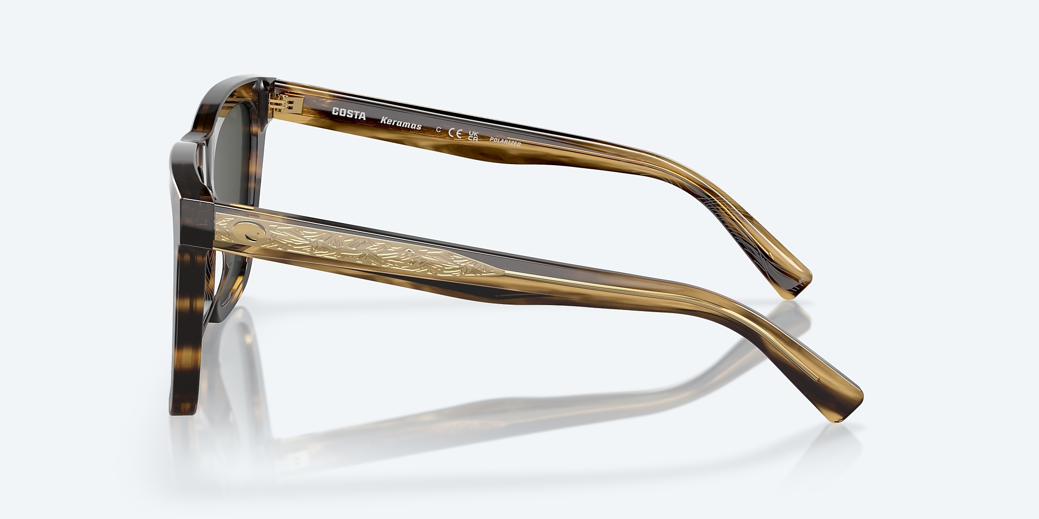 Sunglasses Costa Keramas L (54-19) with Gray lens and Tortoise frame Image 3 of 7 Sunglasses Costa Keramas L (54-19) with Gray lens and Tortoise frame Image 3 of 7