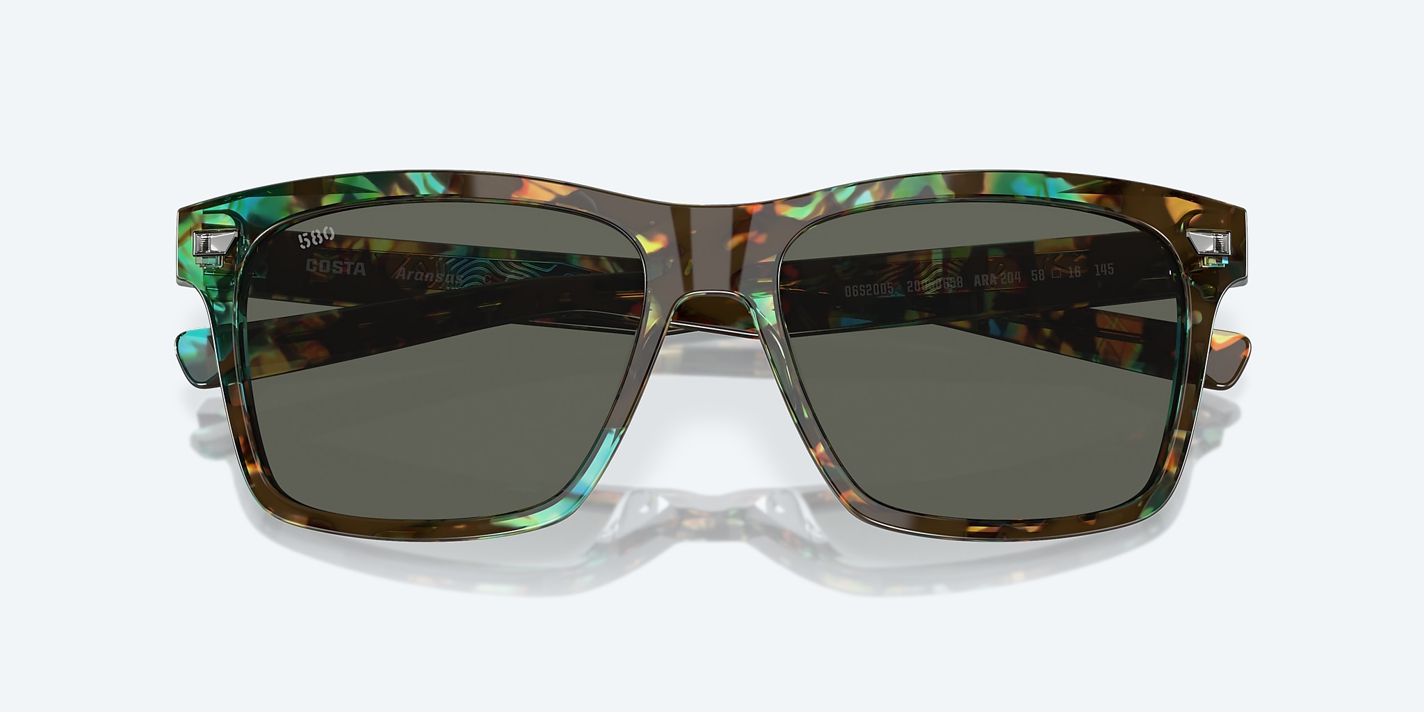 Sunglasses Costa Aransas L (58-16) with Gray lens and Shiny Ocean Tortoise frame Image 5 of 7 Sunglasses Costa Aransas L (58-16) with Gray lens and Shiny Ocean Tortoise frame Image 5 of 7