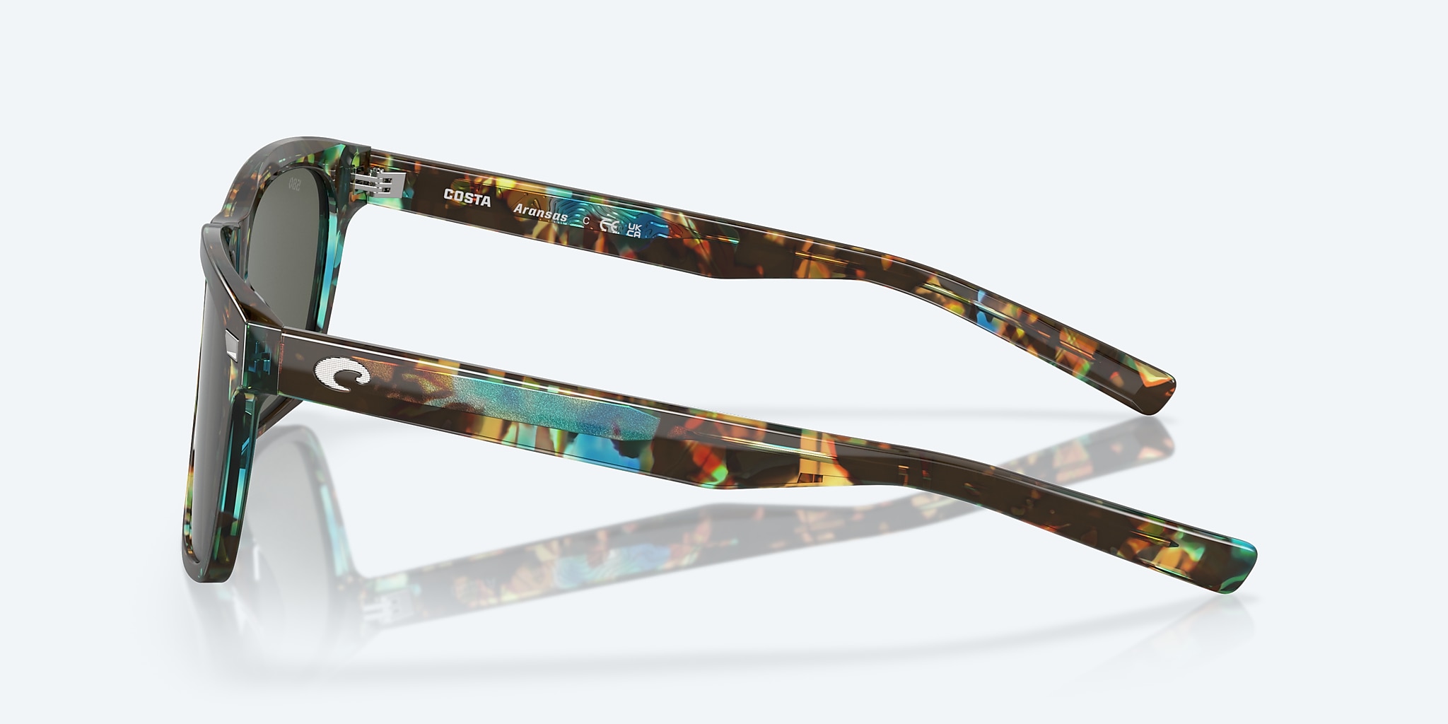 Sunglasses Costa Aransas L (58-16) with Gray lens and Shiny Ocean Tortoise frame Image 3 of 7 Sunglasses Costa Aransas L (58-16) with Gray lens and Shiny Ocean Tortoise frame Image 3 of 7