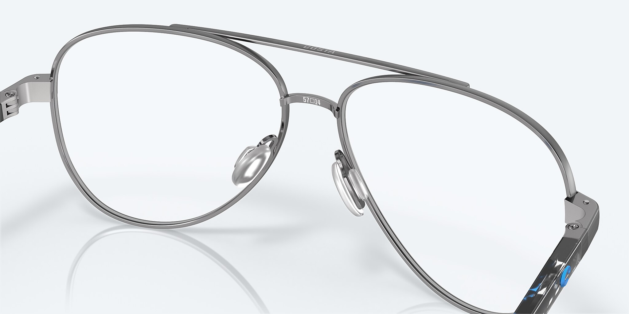 Eyeglasses Costa Peli RX L (57-14) with Demo Lens lens and Matte Brushed Gunmetal frame Image 7 of 7