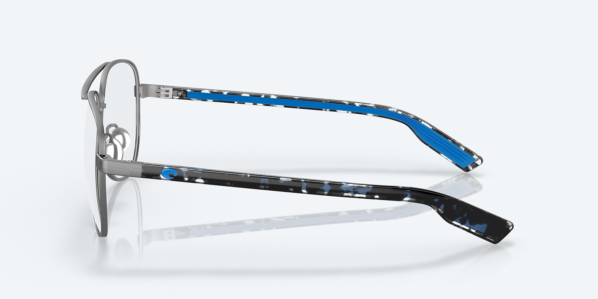 Eyeglasses Costa Peli RX L (57-14) with Demo Lens lens and Matte Brushed Gunmetal frame Image 3 of 7