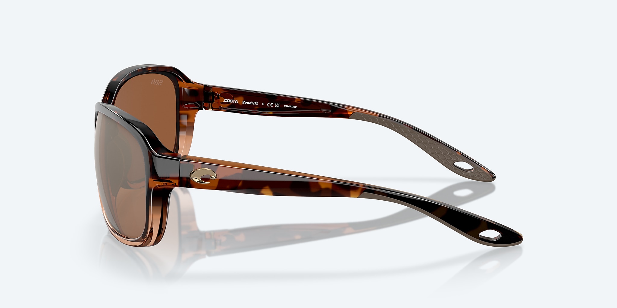 Sunglasses Costa Seadrift M (60-15) with Copper Silver Mirror lens and Shiny Tortoise Fade frame Image 3 of 7 Sunglasses Costa Seadrift M (60-15) with Copper Silver Mirror lens and Shiny Tortoise Fade frame Image 3 of 7
