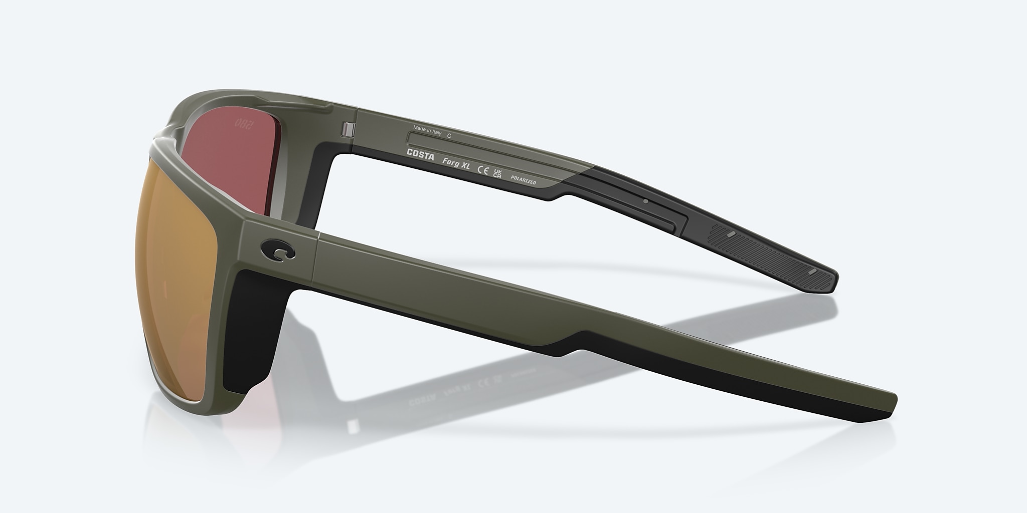 Sunglasses Costa Ferg XL XXL (62-16) with Gold Mirror lens and Matte Olive frame Image 4 of 8 Sunglasses Costa Ferg XL XXL (62-16) with Gold Mirror lens and Matte Olive frame Image 4 of 8