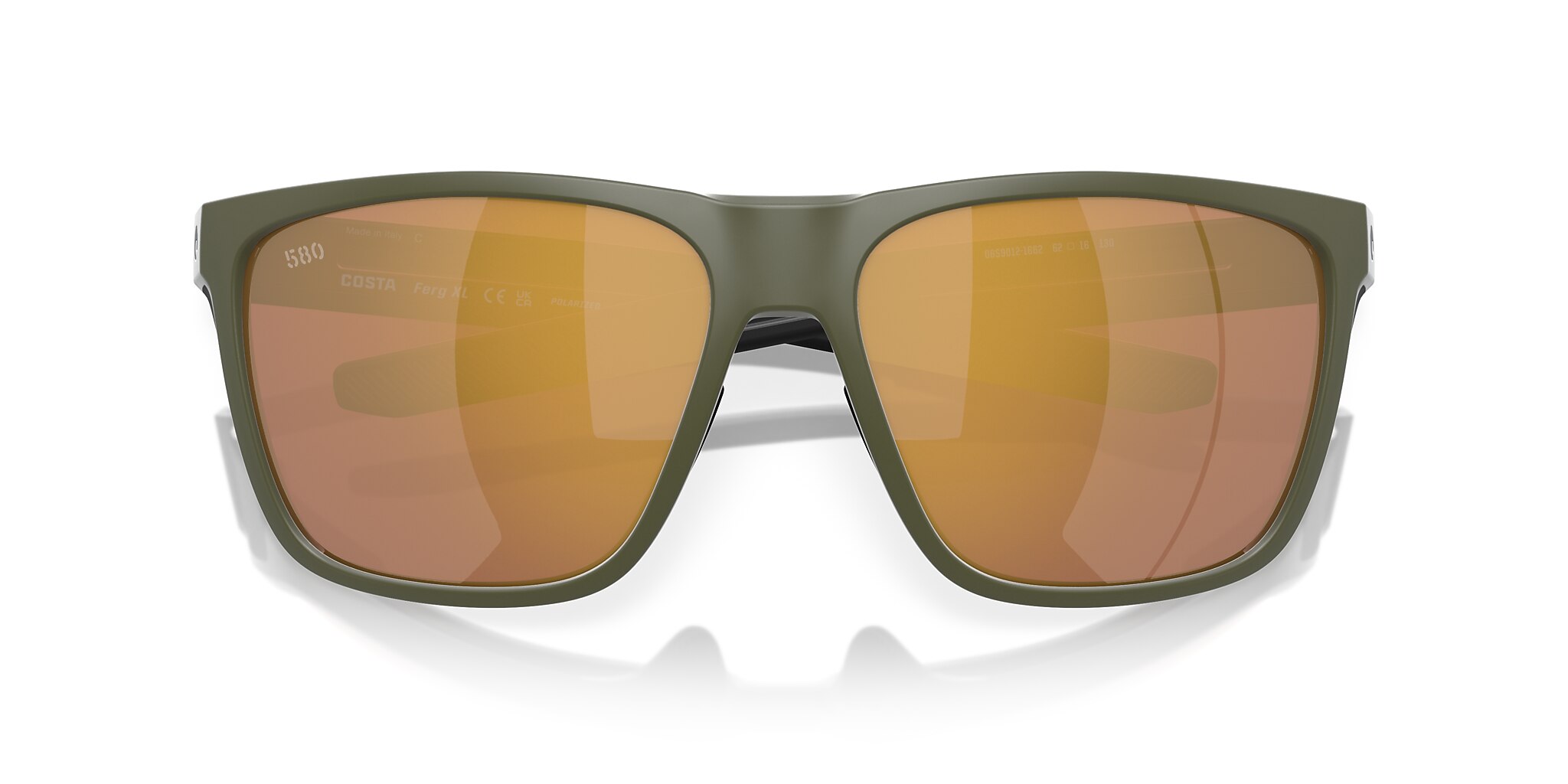 Costa Ferg XL XXL (62-16) with Gold Mirror lenses and Matte Olive