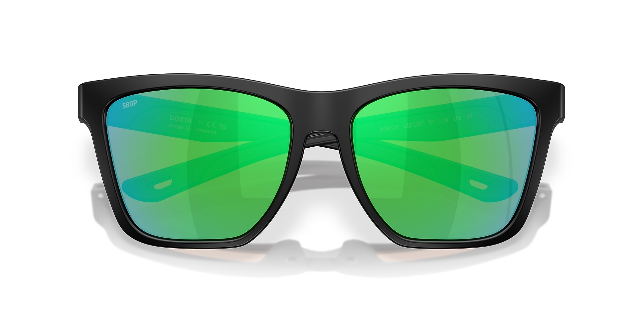 Costa Panga II XL (57-16) with Green Mirror lenses and Matte Black