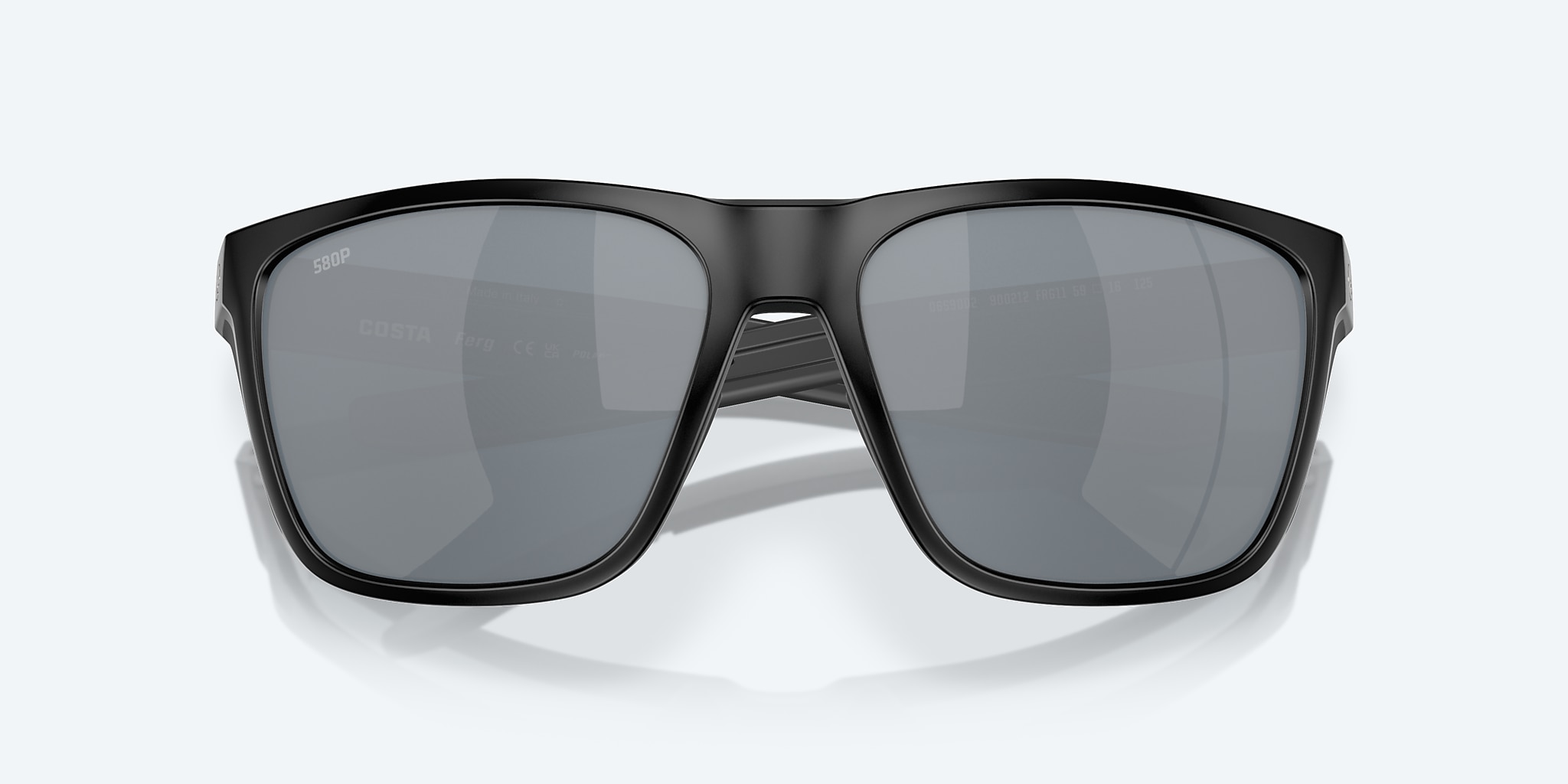 Sunglasses Costa Ferg L (59-16) with Gray Silver Mirror lens and Matte Black frame Image 5 of 7