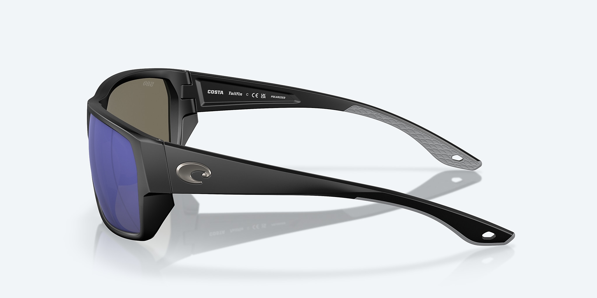 Sunglasses Costa Tailfin S (57-17) with Blue Mirror lens and Matte Black frame Image 3 of 7 Sunglasses Costa Tailfin S (57-17) with Blue Mirror lens and Matte Black frame Image 3 of 7