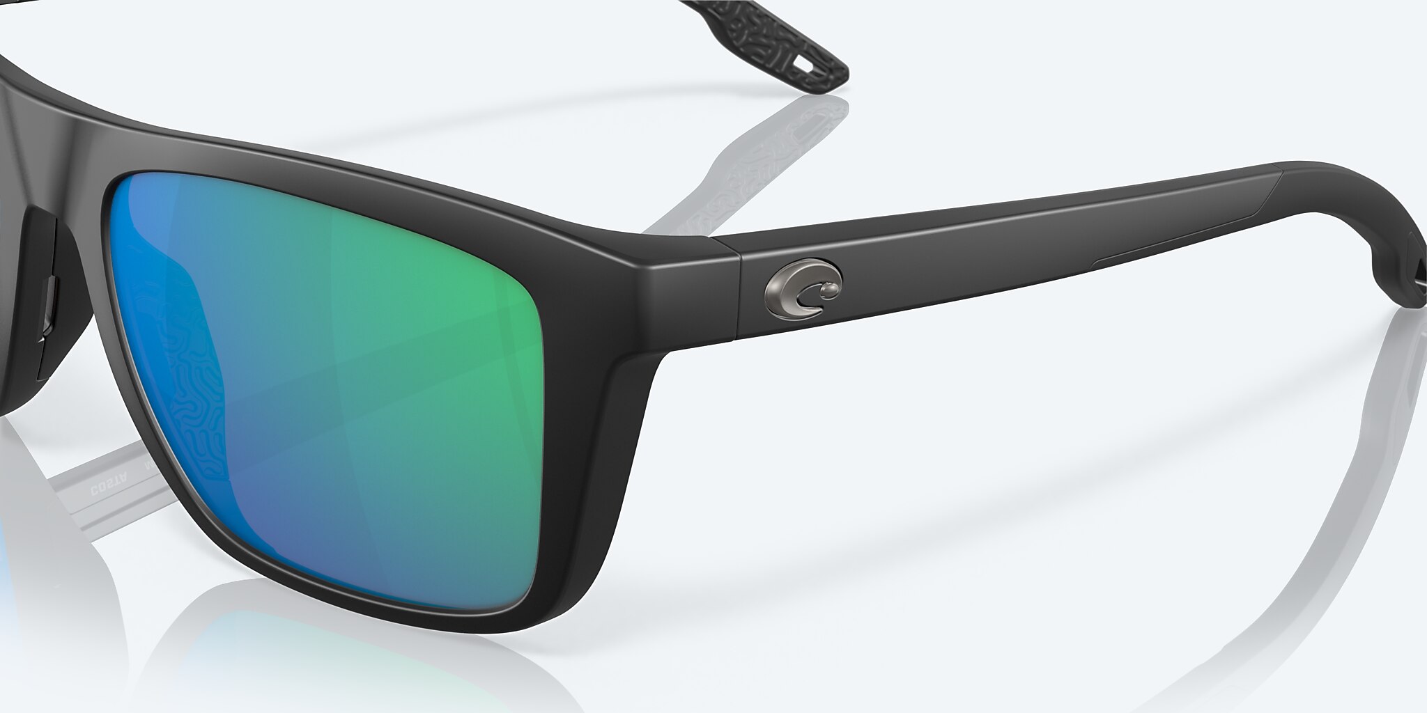 Sunglasses Costa Mainsail L (55-18) with Green Mirror lens and Matte Black frame Image 6 of 7