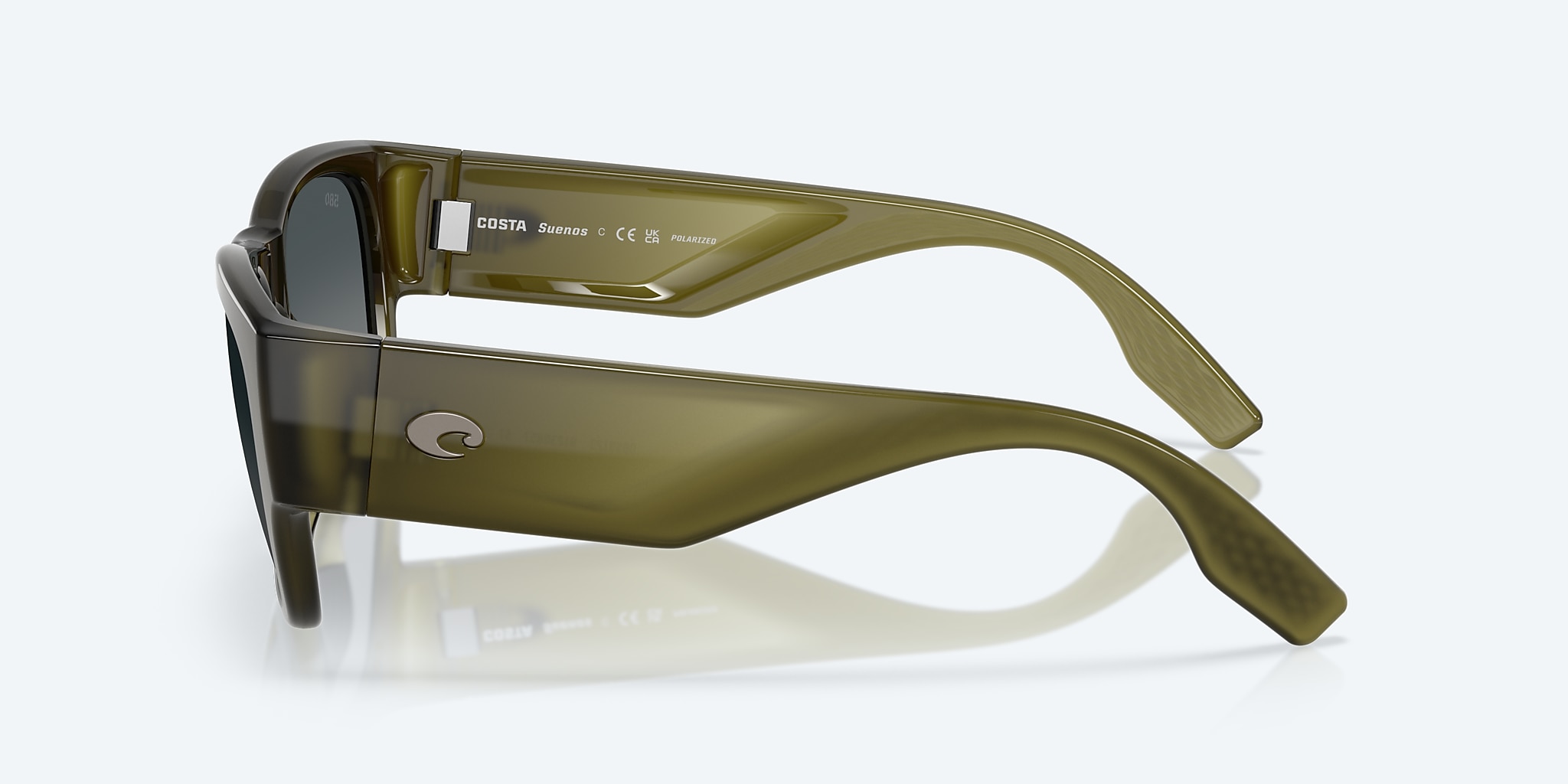 Sunglasses Costa Suenos XL (57-18) with Gray Gradient lens and Translucent Algae frame Image 3 of 7 Sunglasses Costa Suenos XL (57-18) with Gray Gradient lens and Translucent Algae frame Image 3 of 7