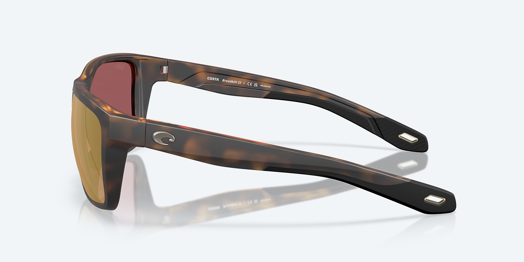 Sunglasses Costa Broadbill II L (58-15) with Gold Mirror lens and Matte Tortoise frame Image 3 of 7 Sunglasses Costa Broadbill II L (58-15) with Gold Mirror lens and Matte Tortoise frame Image 3 of 7