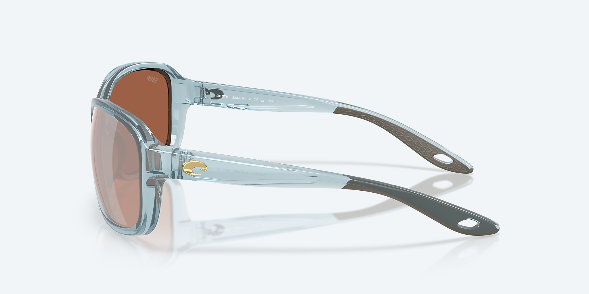 Sunglasses Costa Seadrift S (58-15) with Copper Silver Mirror lens and Translucent Silt Blue frame Image 3 of 7