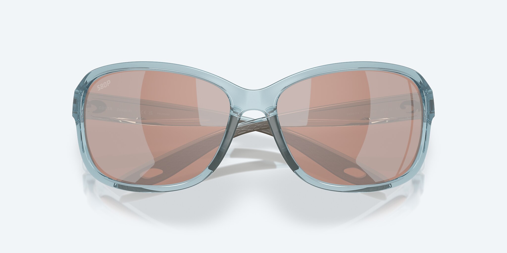 Sunglasses Costa Seadrift S (58-15) with Copper Silver Mirror lens and Translucent Silt Blue frame Image 5 of 7