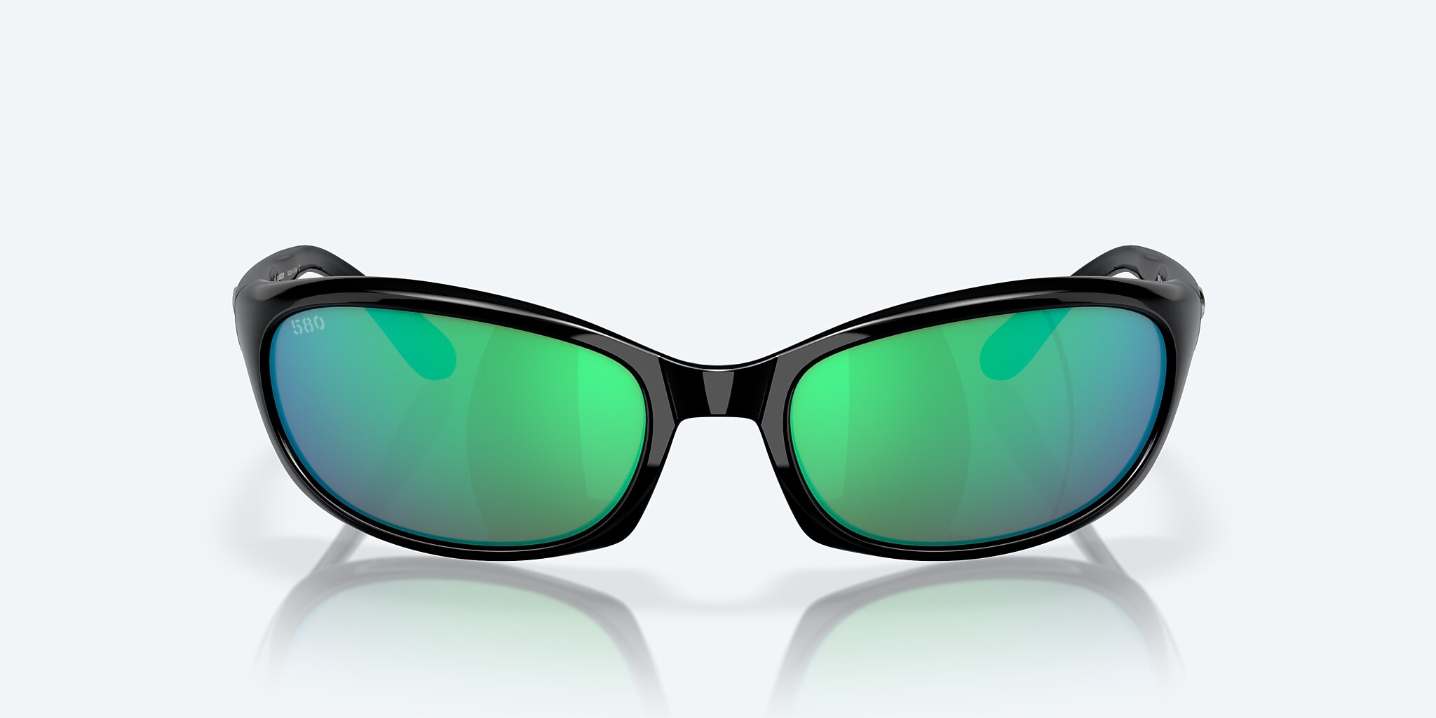 Lunettes de soleil Costa Harpoon S (61-18) avec Effet miroir Vert verre et Noir brillant monture Image 2 de 7