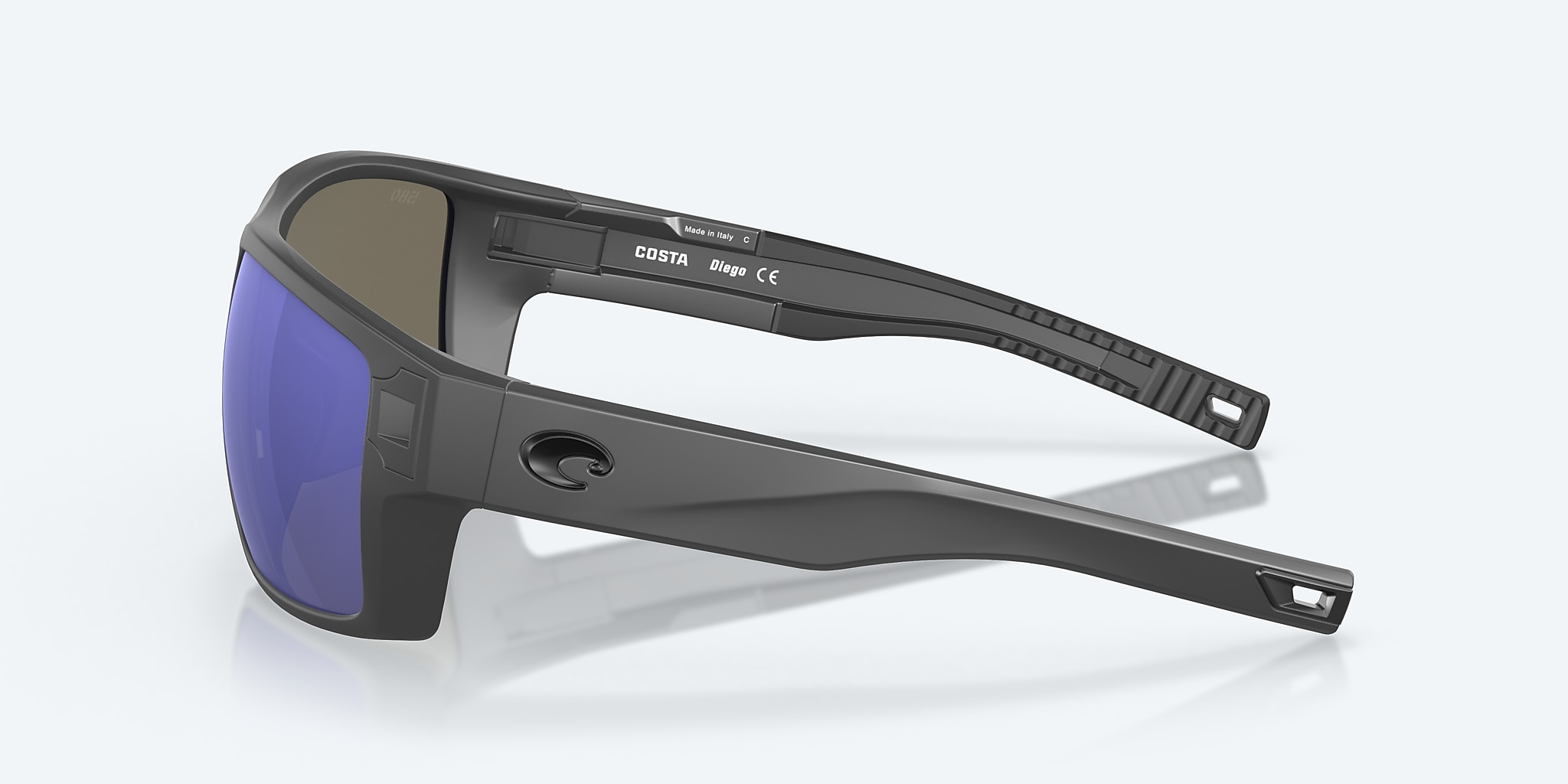 Sunglasses Costa Diego XL (62-14) with Blue Mirror lens and Matte Gray frame Image 3 of 8 Sunglasses Costa Diego XL (62-14) with Blue Mirror lens and Matte Gray frame Image 3 of 8
