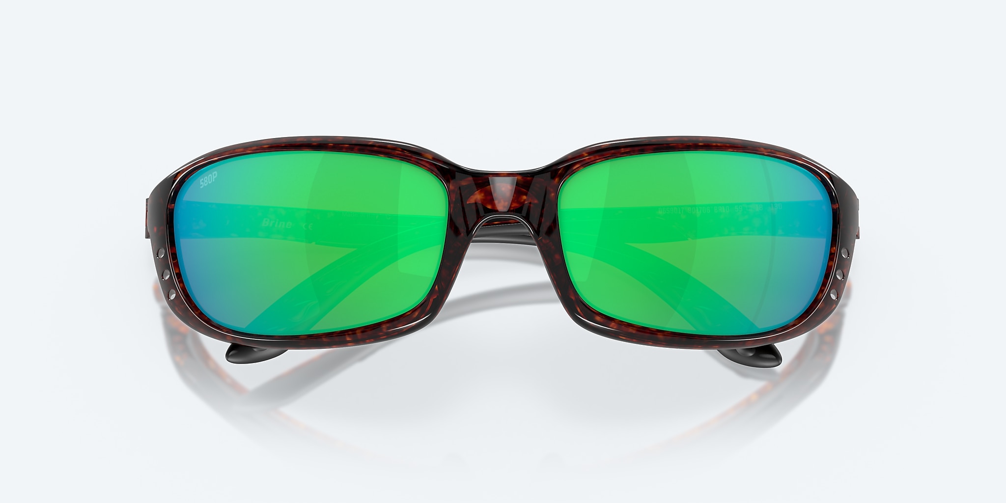 Lunettes de soleil Costa Brine S (59-18) avec Effet miroir Vert verre et Écaille monture Image 5 de 7 Lunettes de soleil Costa Brine S (59-18) avec Effet miroir Vert verre et Écaille monture Image 5 de 7