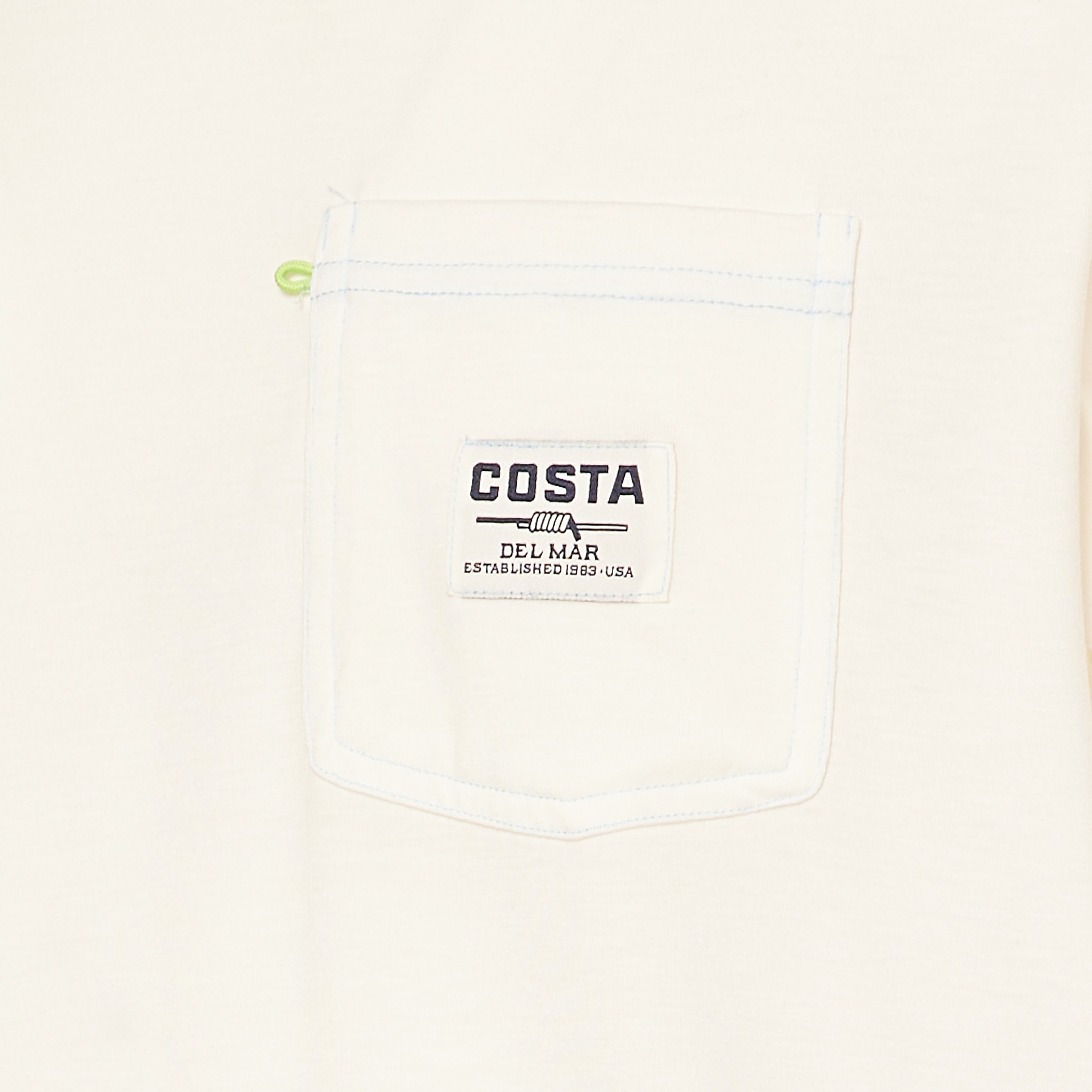 Apparel Snow White Costa Del Mar Pocket Tee SS Image 4 of 4 Apparel Snow White Costa Del Mar Pocket Tee SS Image 4 of 4