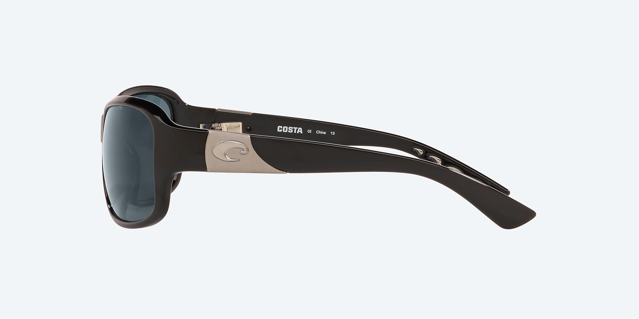 Sunglasses Costa Inlet S (58-14) with Gray lens and Shiny Black frame Image 3 of 4