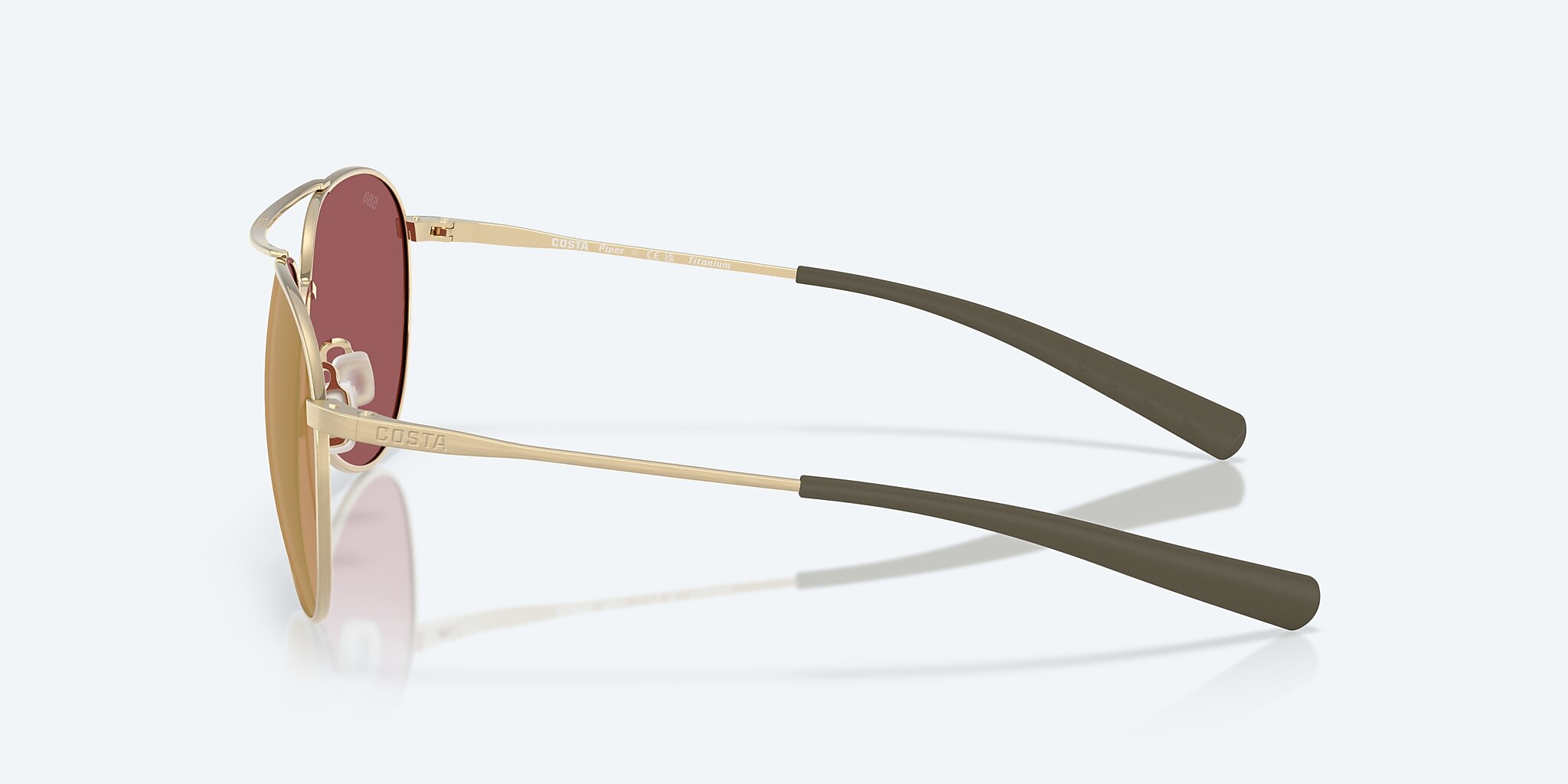 Sunglasses Costa Piper L (58-14) with Gold Mirror lens and Brushed Gold frame Image 3 of 7