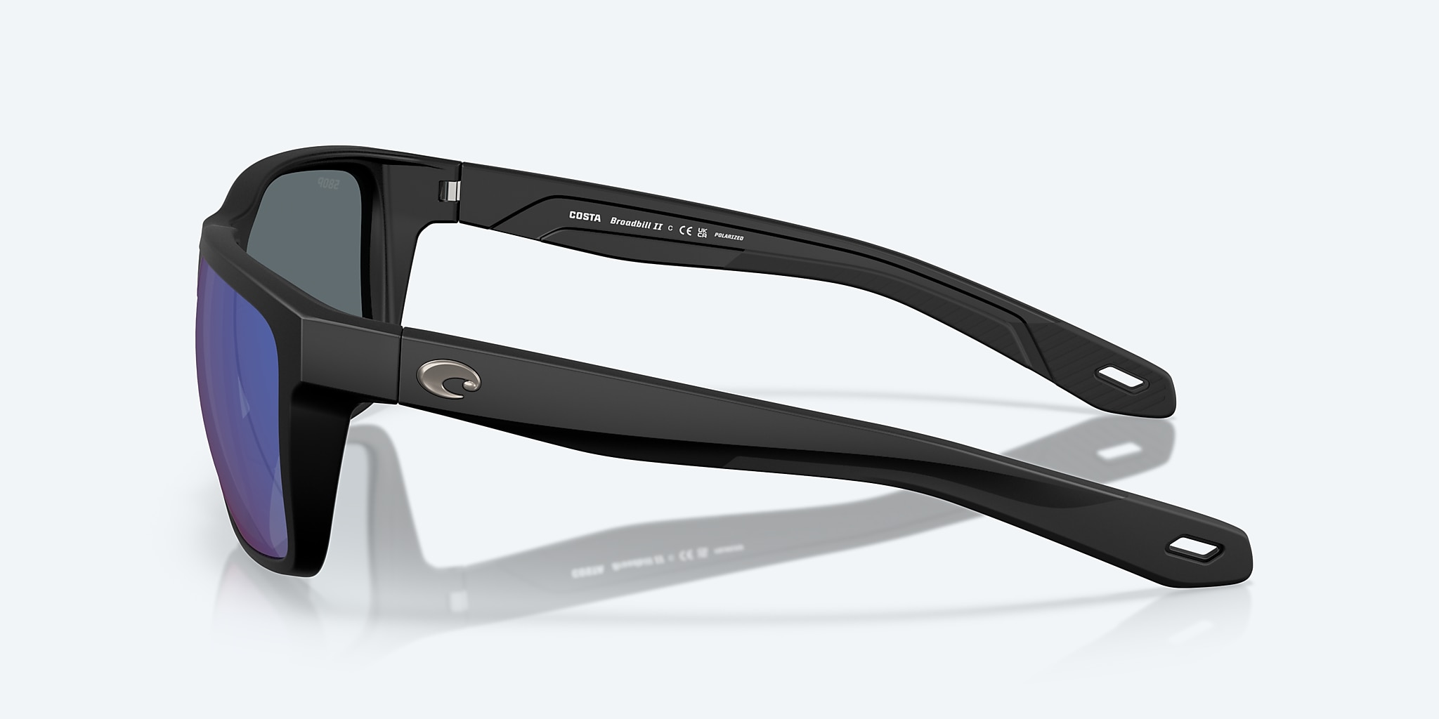 Sunglasses Costa Broadbill II L (58-15) with Blue Mirror lens and Matte Black frame Image 3 of 7 Sunglasses Costa Broadbill II L (58-15) with Blue Mirror lens and Matte Black frame Image 3 of 7
