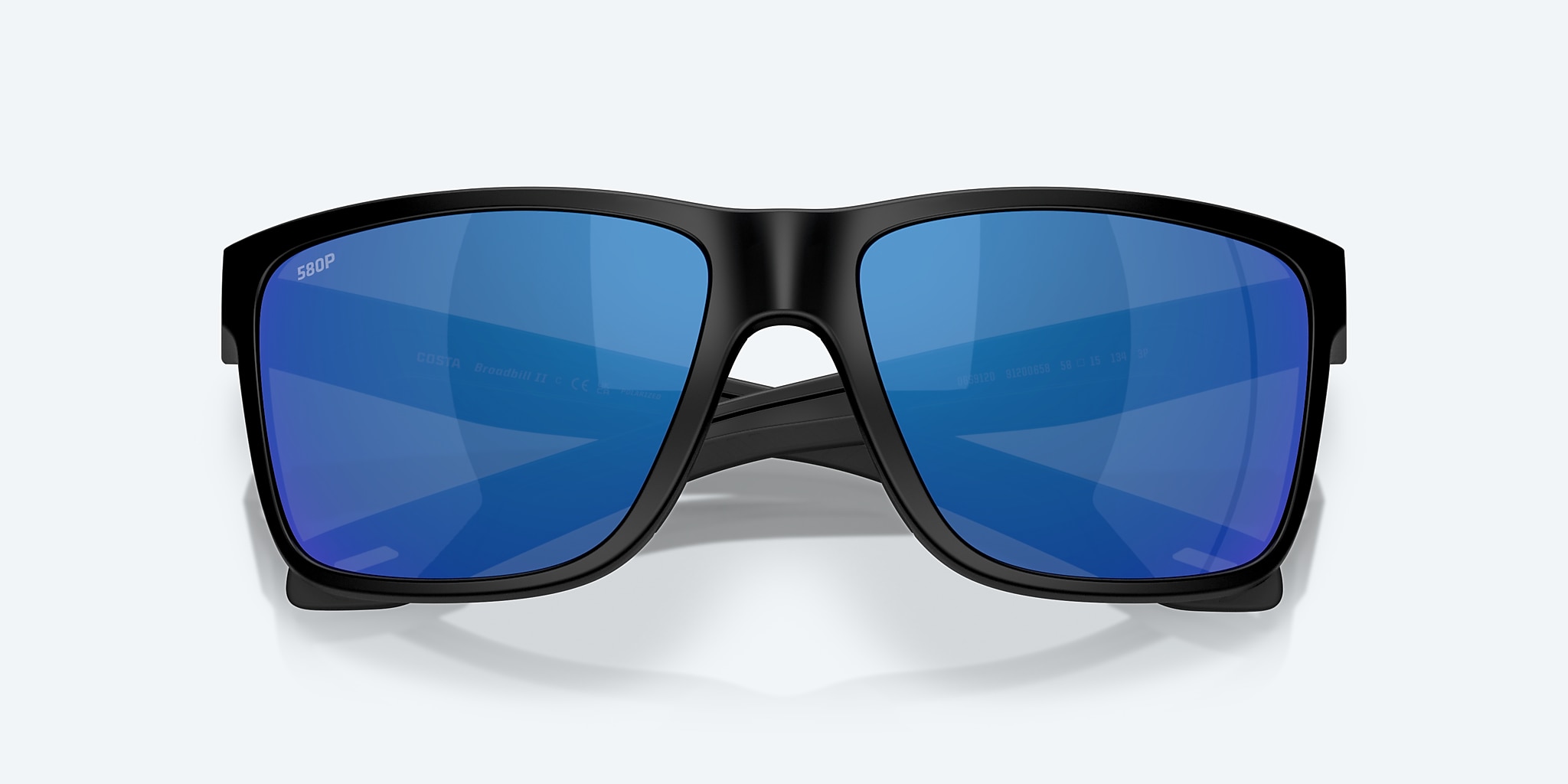 Sunglasses Costa Broadbill II L (58-15) with Blue Mirror lens and Matte Black frame Image 5 of 7 Sunglasses Costa Broadbill II L (58-15) with Blue Mirror lens and Matte Black frame Image 5 of 7