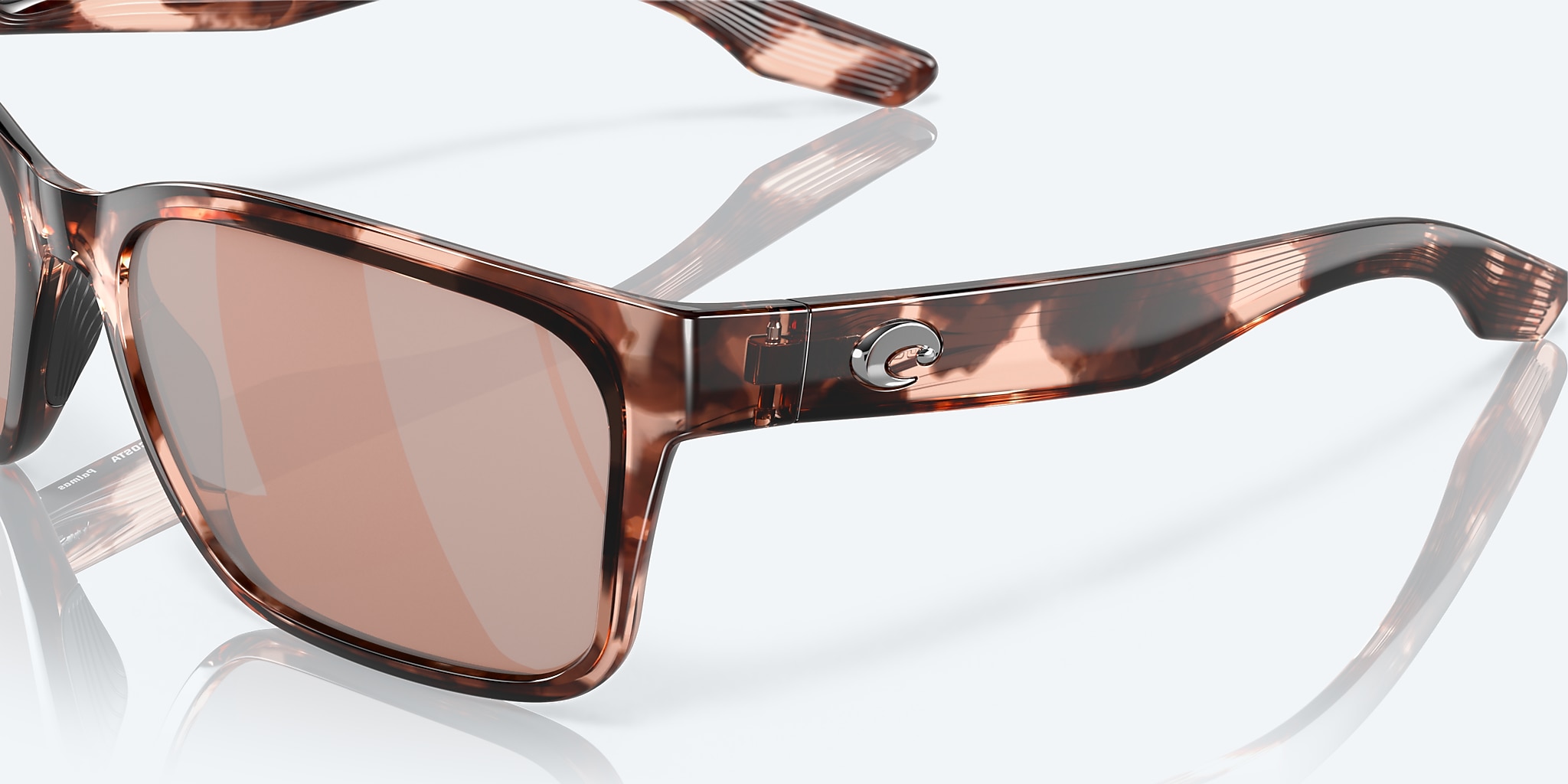 Sunglasses Costa Palmas XL (57-17) with Copper Silver Mirror lens and Coral Tortoise frame Image 6 of 7 Sunglasses Costa Palmas XL (57-17) with Copper Silver Mirror lens and Coral Tortoise frame Image 6 of 7
