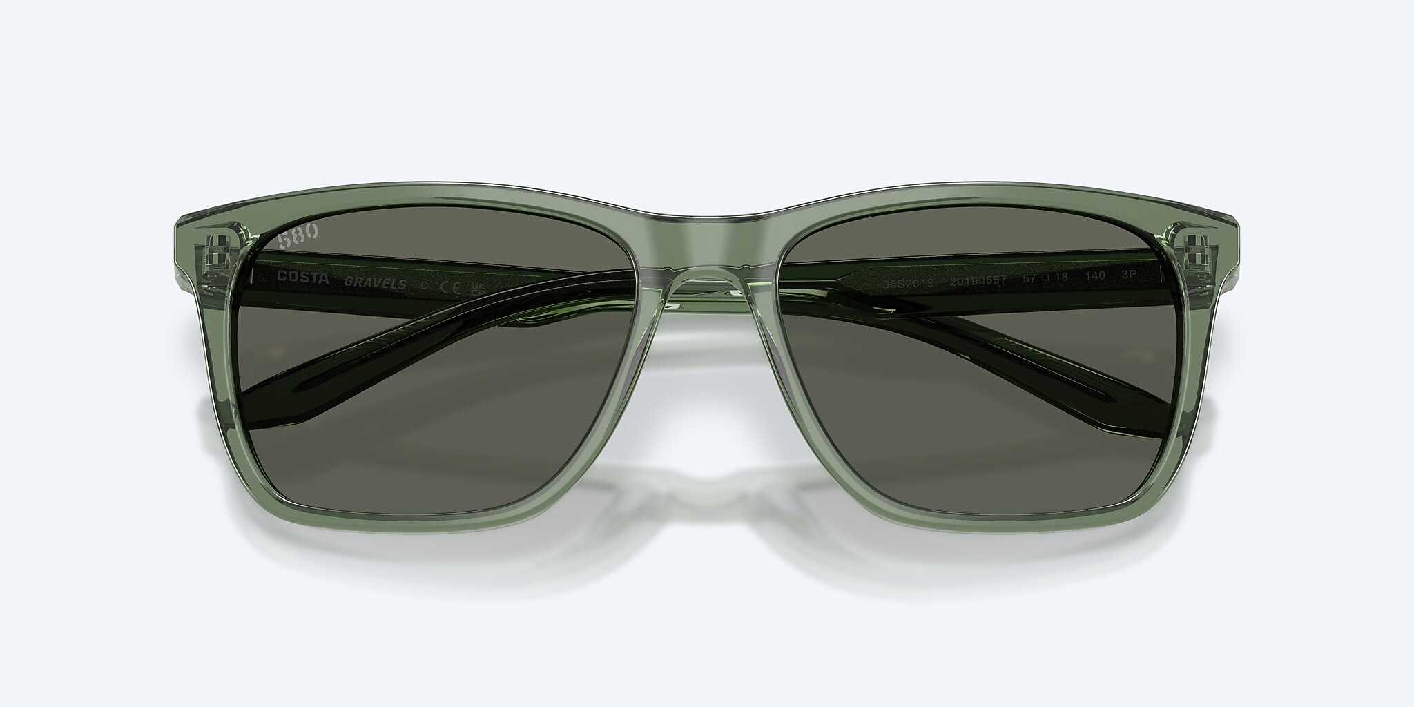 Sunglasses Costa Gravels L (57-18) with Gray lens and Algae Green frame Image 6 of 9