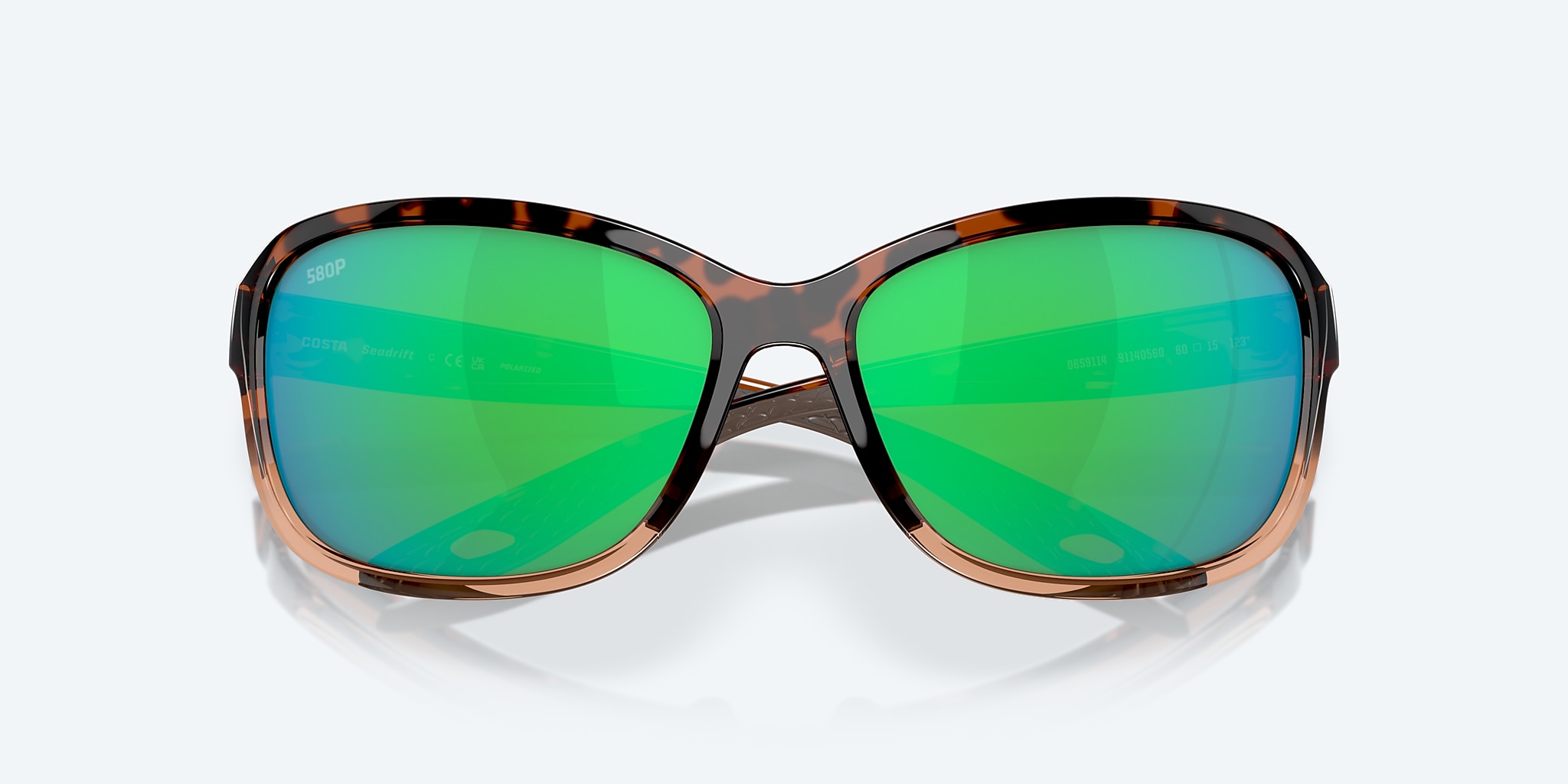 Sunglasses Costa Seadrift S (58-15) with Green Mirror lens and Shiny Tortoise Fade frame Image 5 of 7 Sunglasses Costa Seadrift S (58-15) with Green Mirror lens and Shiny Tortoise Fade frame Image 5 of 7