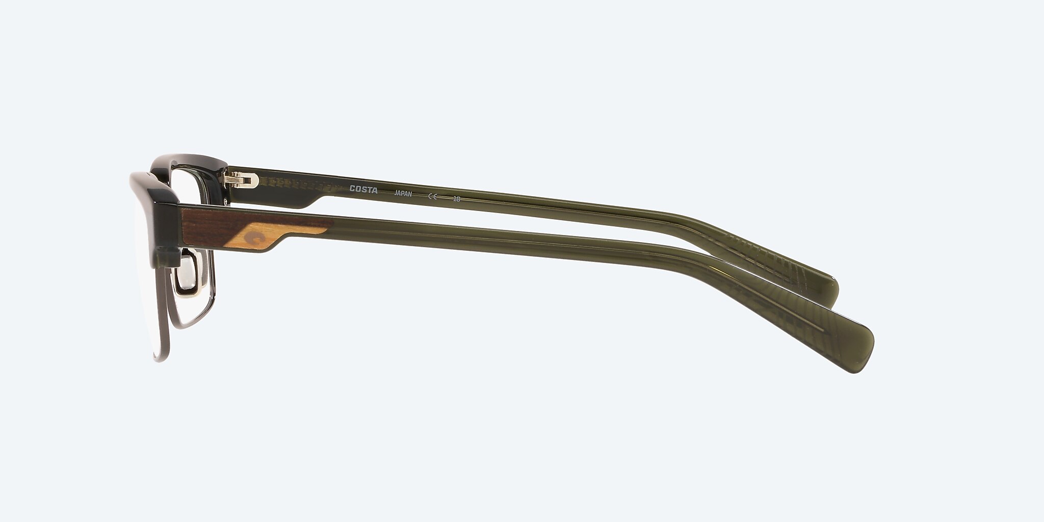 Eyeglasses Costa Forest Reef 200 M (54-18) with Demo Lens lens and Shiny Crystal Dark Olive frame Image 3 of 4