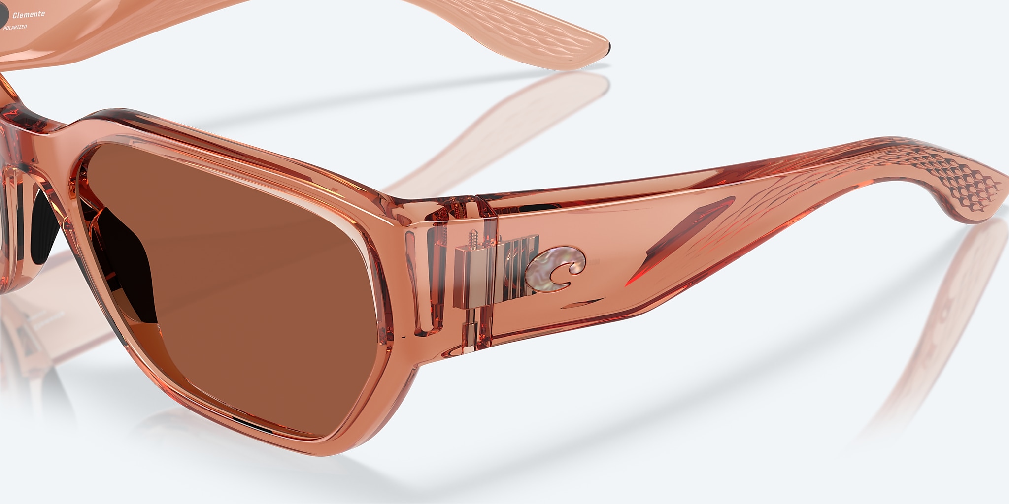 Sunglasses Costa Clemente XL (58-19) with Copper lens and Translucent Pink Sands frame Image 6 of 7 Sunglasses Costa Clemente XL (58-19) with Copper lens and Translucent Pink Sands frame Image 6 of 7