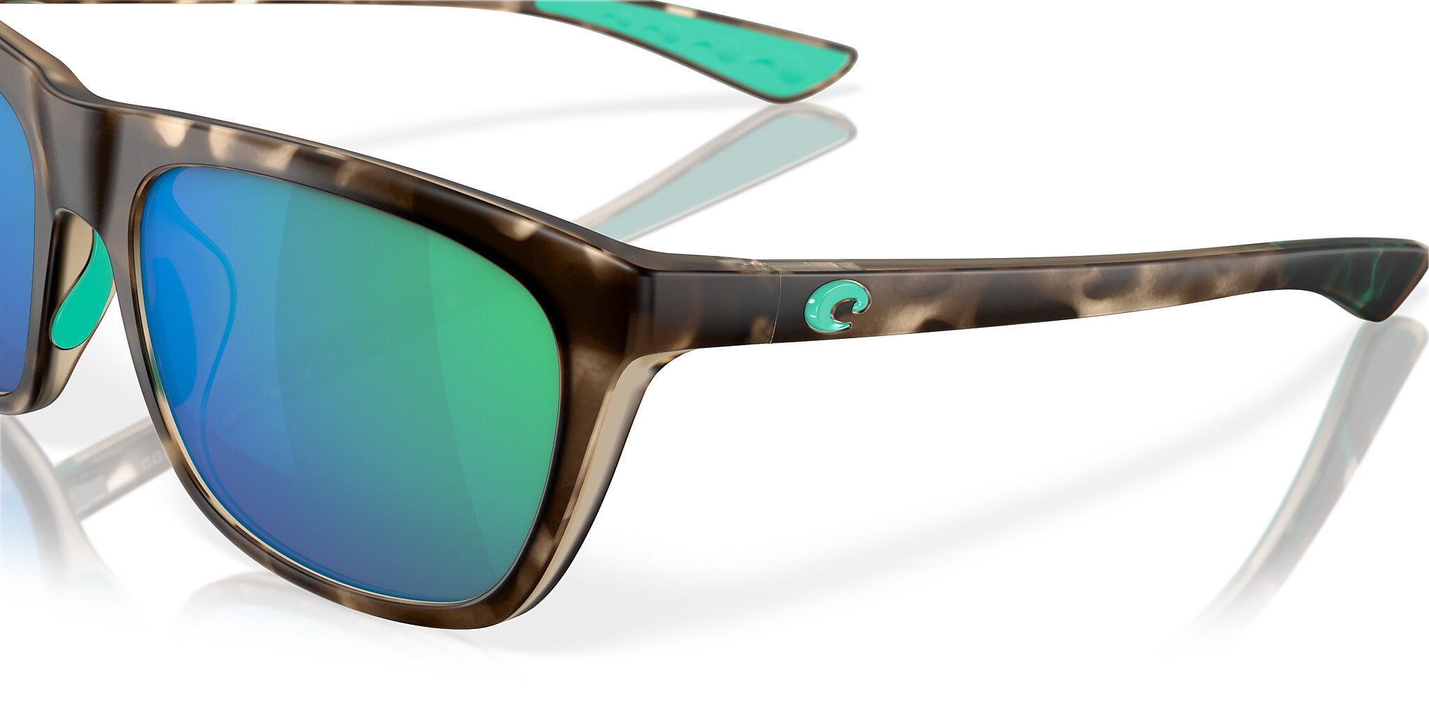 Costa Cheeca XL (57-17) with Green Mirror lenses and Matte Shadow