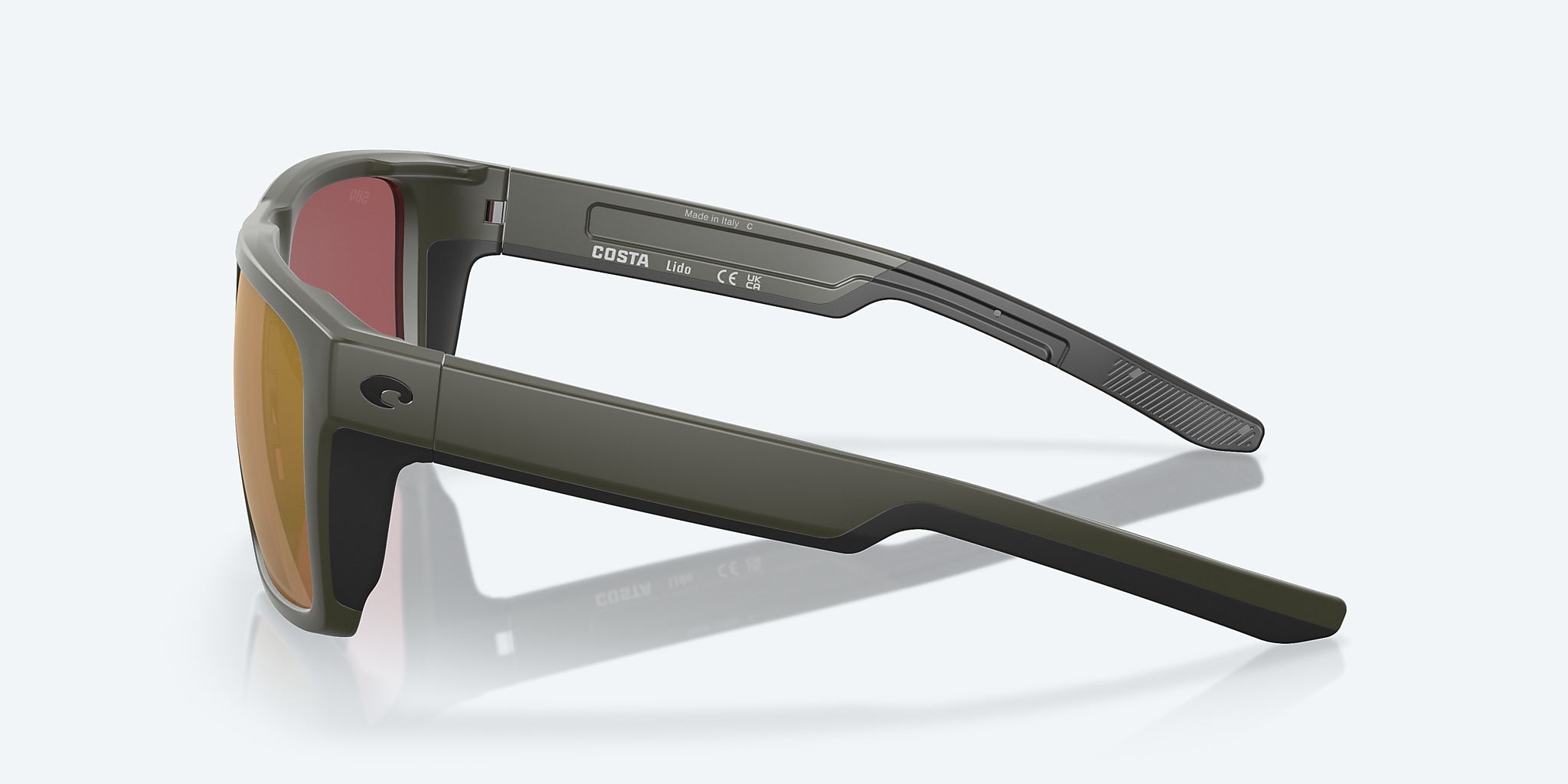 Sunglasses Costa Lido XL (57-16) with Gold Mirror lens and Matte Olive frame Image 4 of 8 Sunglasses Costa Lido XL (57-16) with Gold Mirror lens and Matte Olive frame Image 4 of 8