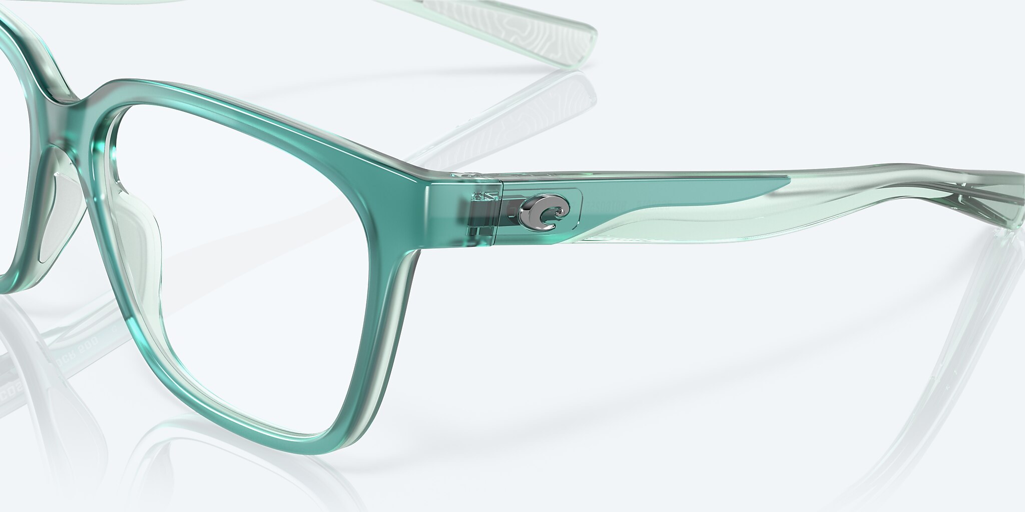 Eyeglasses Costa Ocean Ridge 500 M (53-15) with Demo Lens lens and Teal Crystal Blue frame Image 6 of 7 Eyeglasses Costa Ocean Ridge 500 M (53-15) with Demo Lens lens and Teal Crystal Blue frame Image 6 of 7