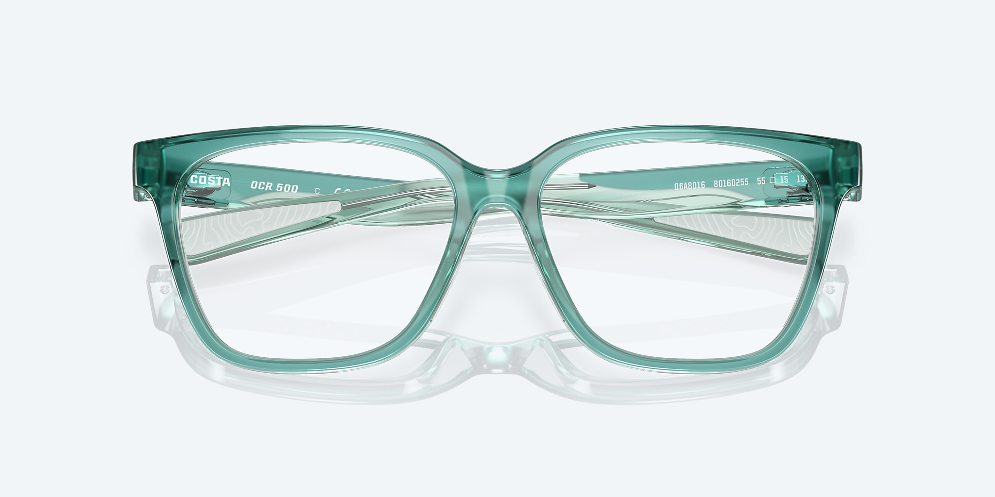 Eyeglasses Costa Ocean Ridge 500 M (53-15) with Demo Lens lens and Teal Crystal Blue frame Image 5 of 7 Eyeglasses Costa Ocean Ridge 500 M (53-15) with Demo Lens lens and Teal Crystal Blue frame Image 5 of 7