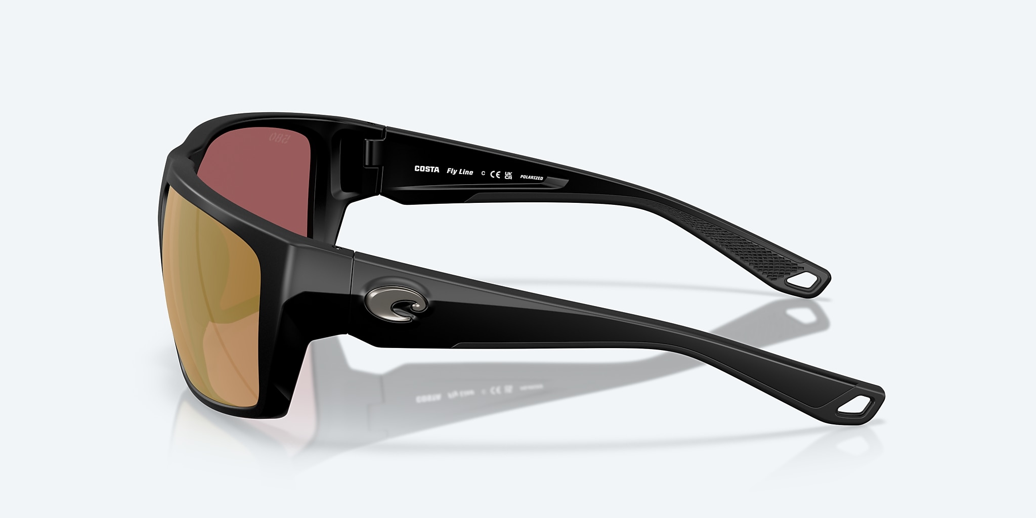 Sunglasses Costa Fly Line L (64-13) with Gold Mirror lens and Matte Black frame Image 3 of 7 Sunglasses Costa Fly Line L (64-13) with Gold Mirror lens and Matte Black frame Image 3 of 7