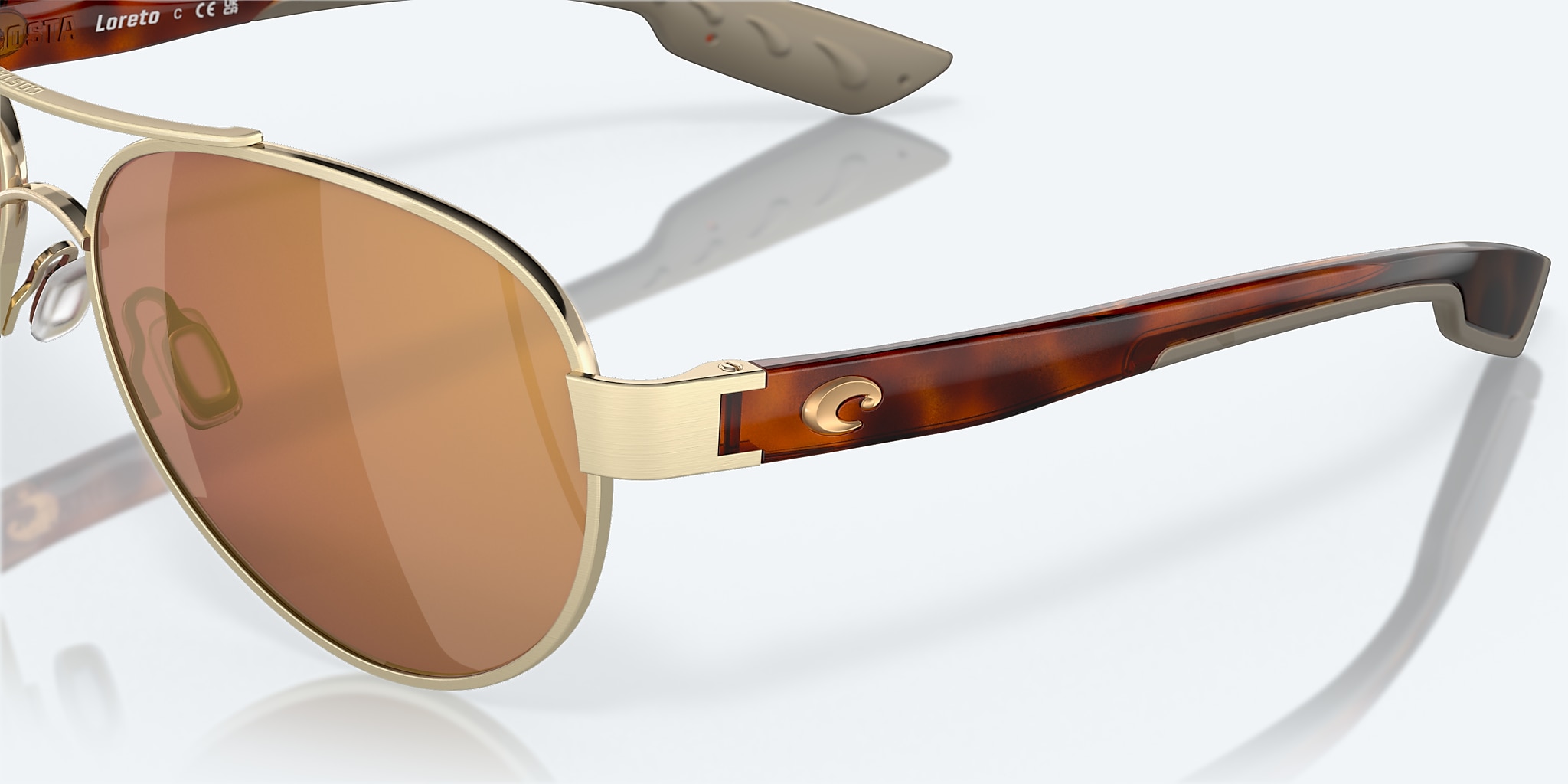 Lunettes de soleil Costa Loreto M (56-14) avec Or effet miroir verre et Or Brush monture Image 6 de 8 Lunettes de soleil Costa Loreto M (56-14) avec Or effet miroir verre et Or Brush monture Image 6 de 8