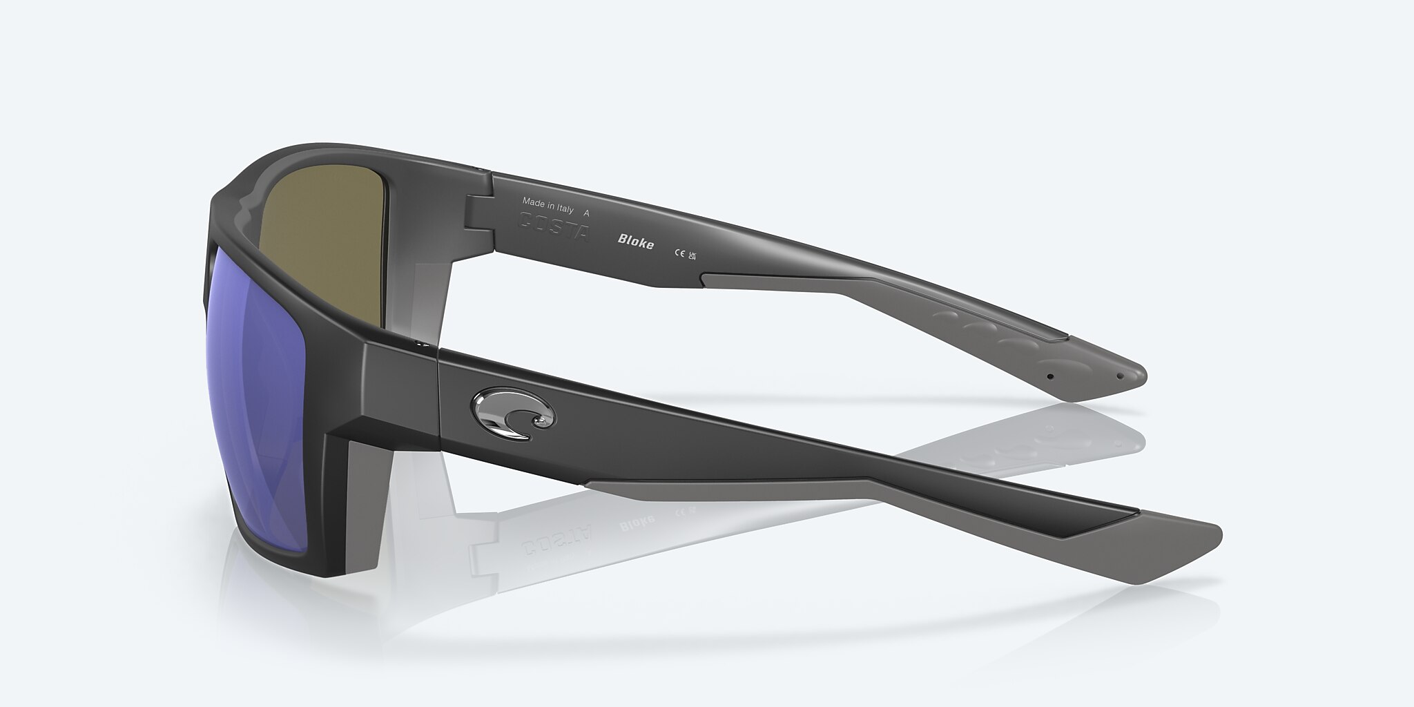 Sunglasses Costa Bloke XL (61-14) with Blue Mirror lens and Matte Black frame Image 3 of 7