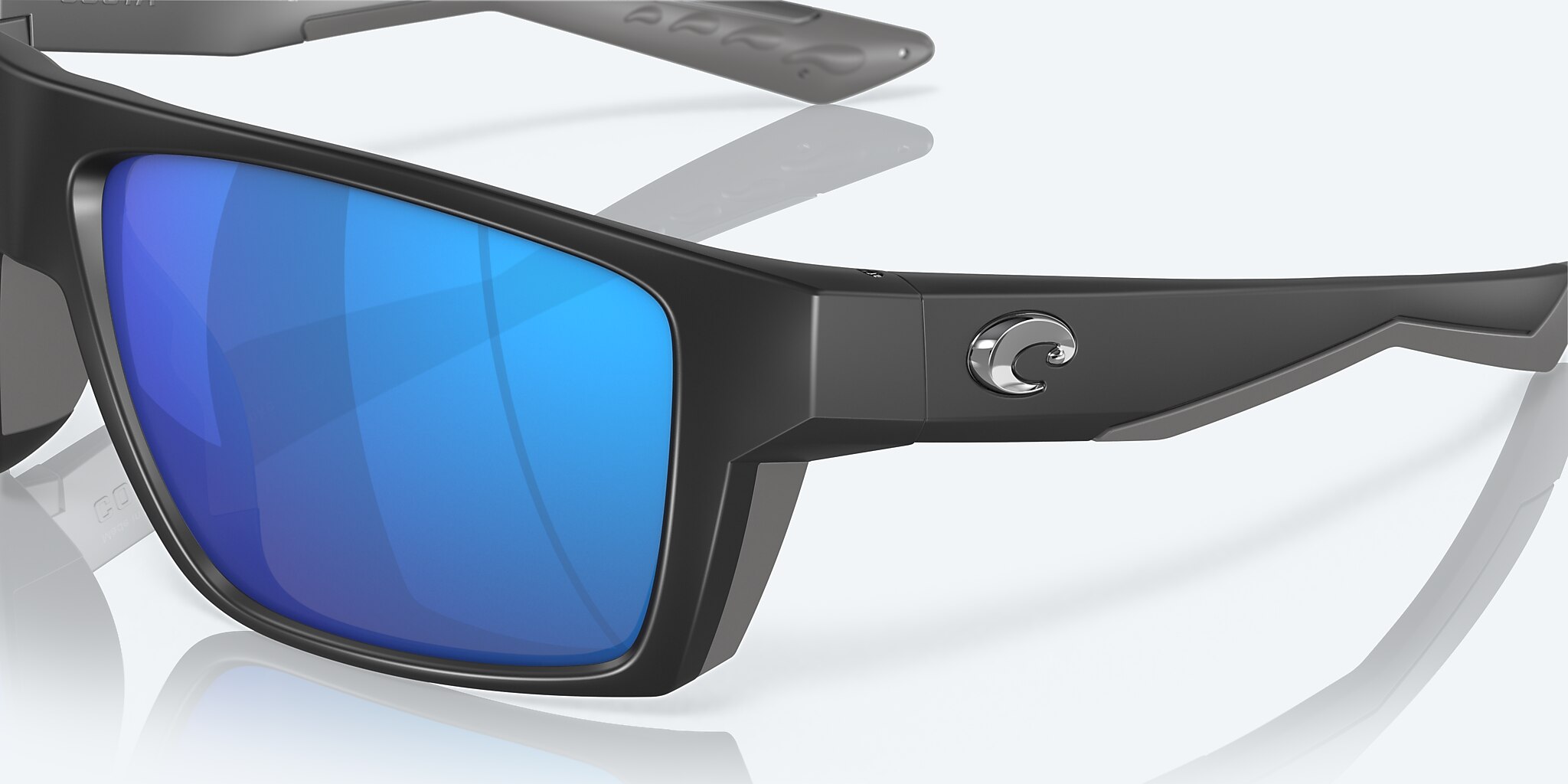 Sunglasses Costa Bloke XL (61-14) with Blue Mirror lens and Matte Black frame Image 6 of 7