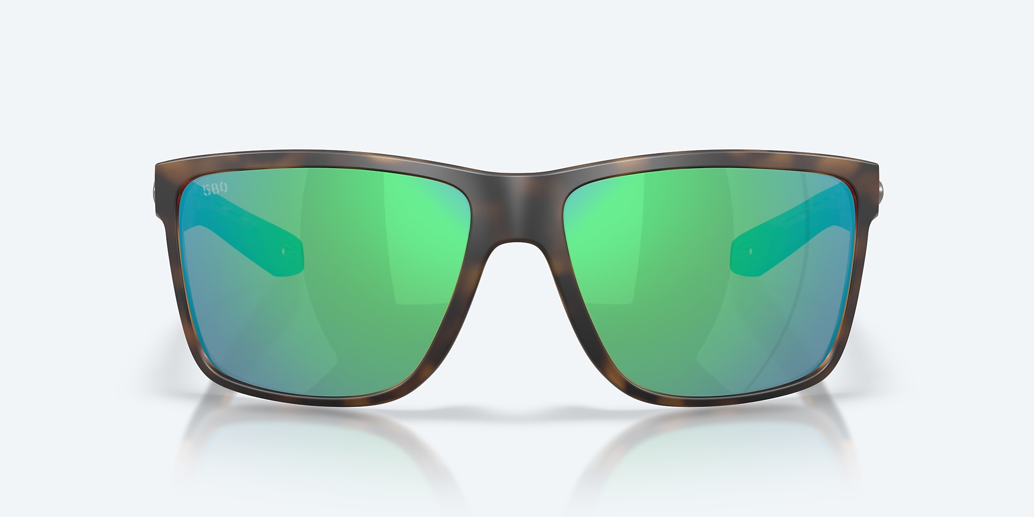 Sunglasses Costa Broadbill II XL XXL (62-15) with Green Mirror lens and Matte Tortoise frame Image 2 of 8