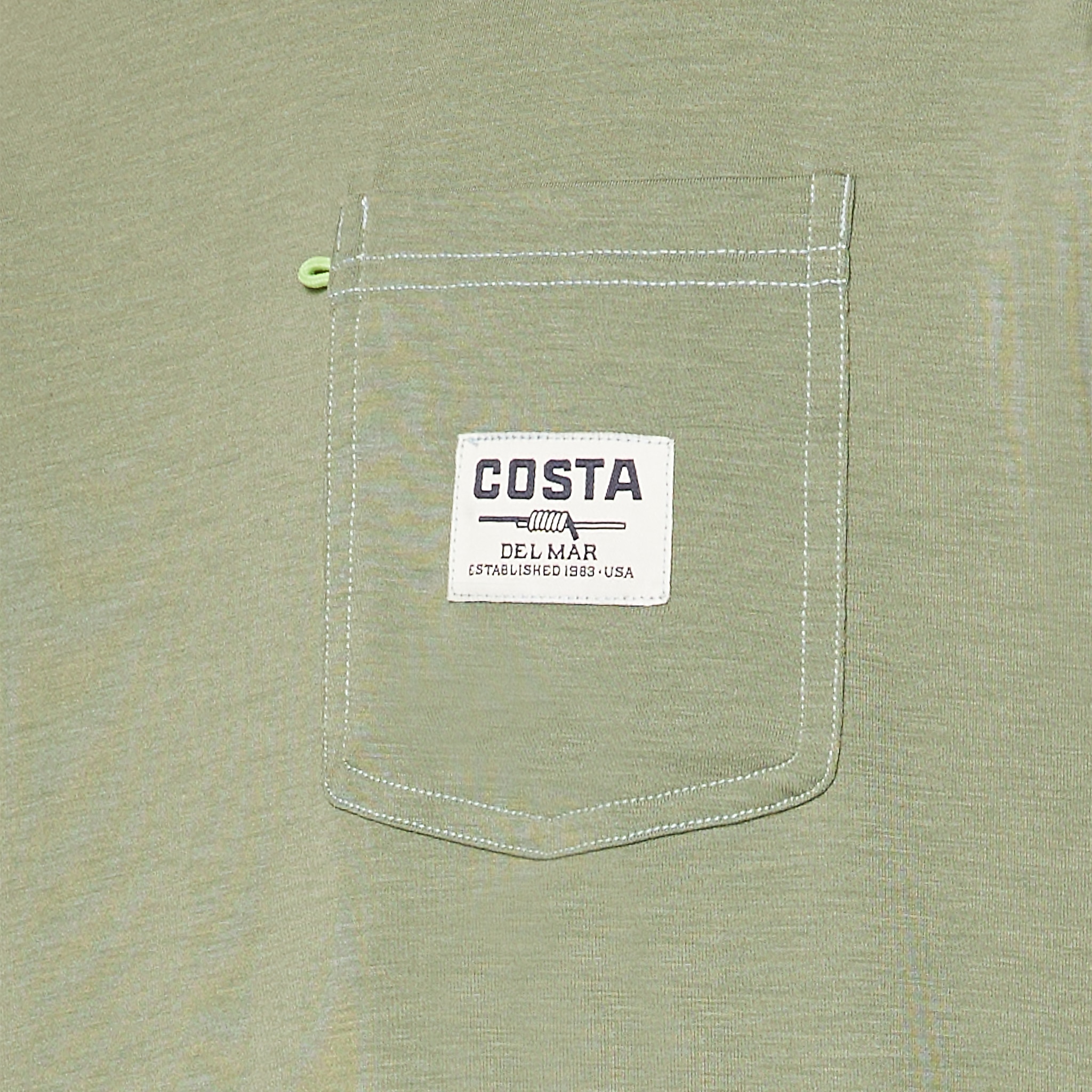 Apparel Dark Sage Costa Del Mar Pocket Tee SS Image 4 of 4 Apparel Dark Sage Costa Del Mar Pocket Tee SS Image 4 of 4