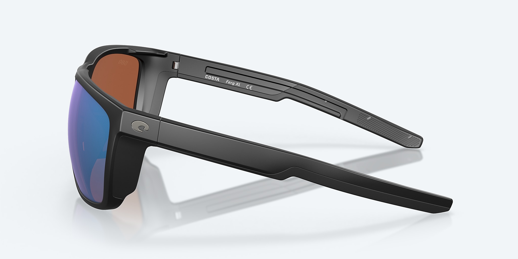 Sunglasses Costa Ferg XL XXL (62-16) with Green Mirror lens and Matte Black frame Image 3 of 8 Sunglasses Costa Ferg XL XXL (62-16) with Green Mirror lens and Matte Black frame Image 3 of 8