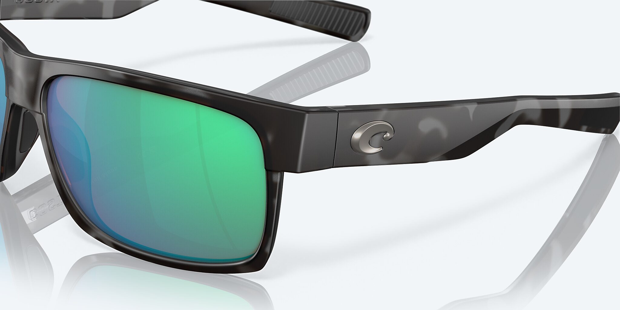 Sunglasses Costa Half Moon M (60-14) with Green Mirror lens and Tiger Shark frame Image 6 of 7