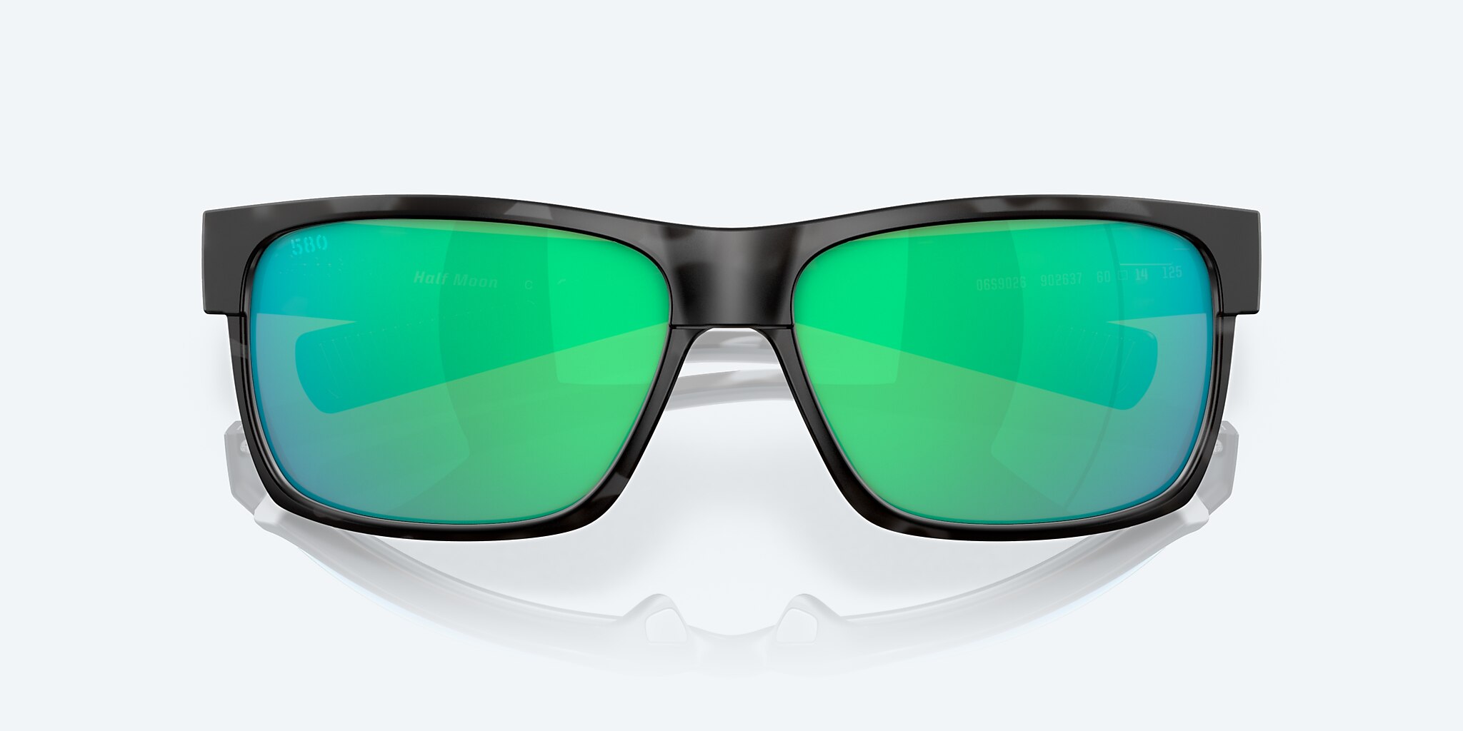 Sunglasses Costa Half Moon M (60-14) with Green Mirror lens and Tiger Shark frame Image 5 of 7