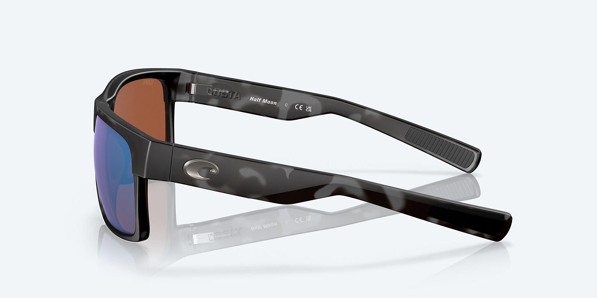 Sunglasses Costa Half Moon M (60-14) with Green Mirror lens and Tiger Shark frame Image 3 of 7