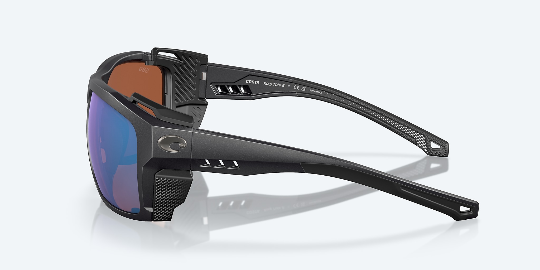 Sunglasses Costa King Tide 8 L (60-18) with Green Mirror lens and Black Pearl frame Image 3 of 7 Sunglasses Costa King Tide 8 L (60-18) with Green Mirror lens and Black Pearl frame Image 3 of 7
