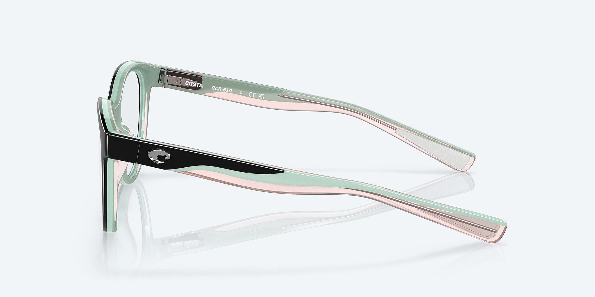 Eyeglasses Costa Ocean Ridge 510 M (51-17) with DEMO LENS lens and Black Seafoam Blush Crystal frame Image 3 of 7 Eyeglasses Costa Ocean Ridge 510 M (51-17) with DEMO LENS lens and Black Seafoam Blush Crystal frame Image 3 of 7