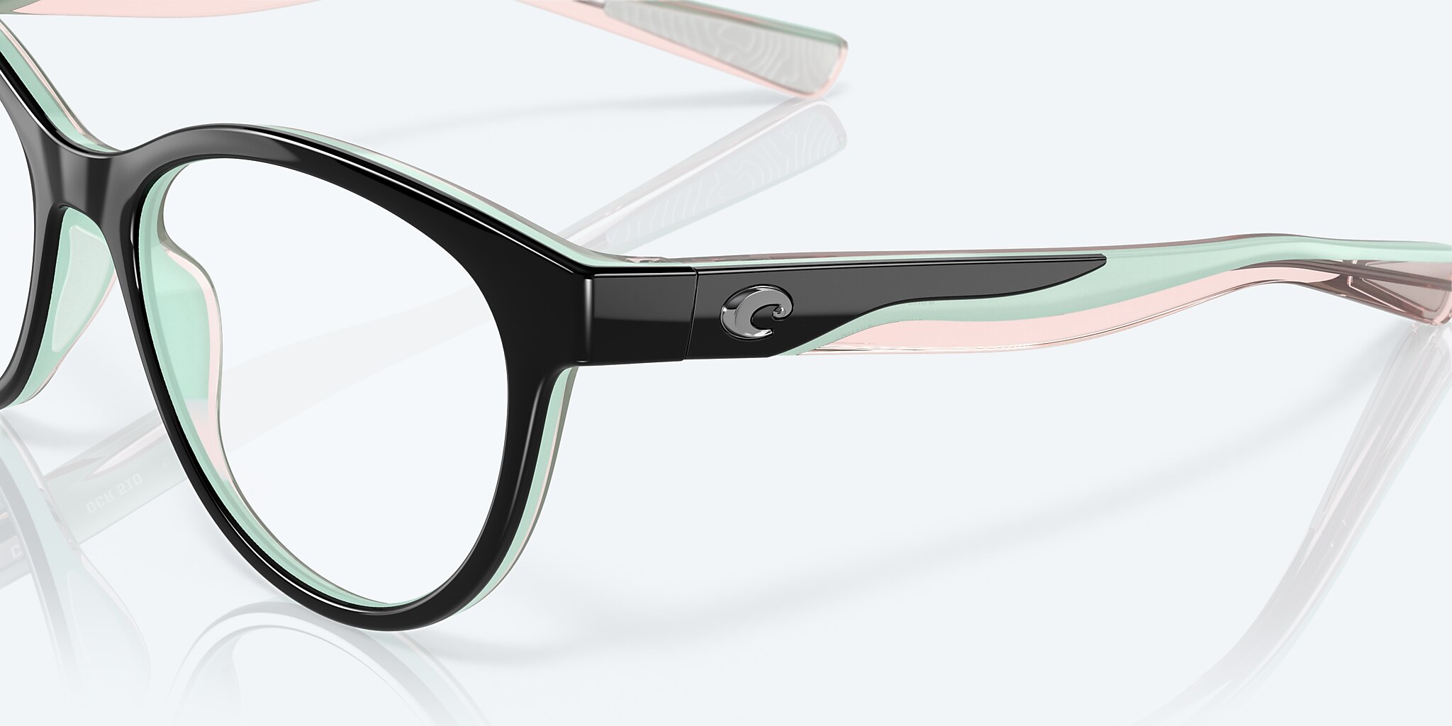 Eyeglasses Costa Ocean Ridge 510 M (51-17) with DEMO LENS lens and Black Seafoam Blush Crystal frame Image 6 of 7 Eyeglasses Costa Ocean Ridge 510 M (51-17) with DEMO LENS lens and Black Seafoam Blush Crystal frame Image 6 of 7