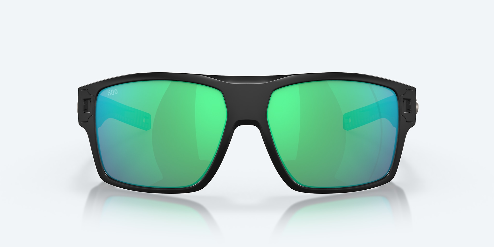 Sunglasses Costa Diego XL (62-14) with Green Mirror lens and Matte Black frame Image 2 of 7 Sunglasses Costa Diego XL (62-14) with Green Mirror lens and Matte Black frame Image 2 of 7